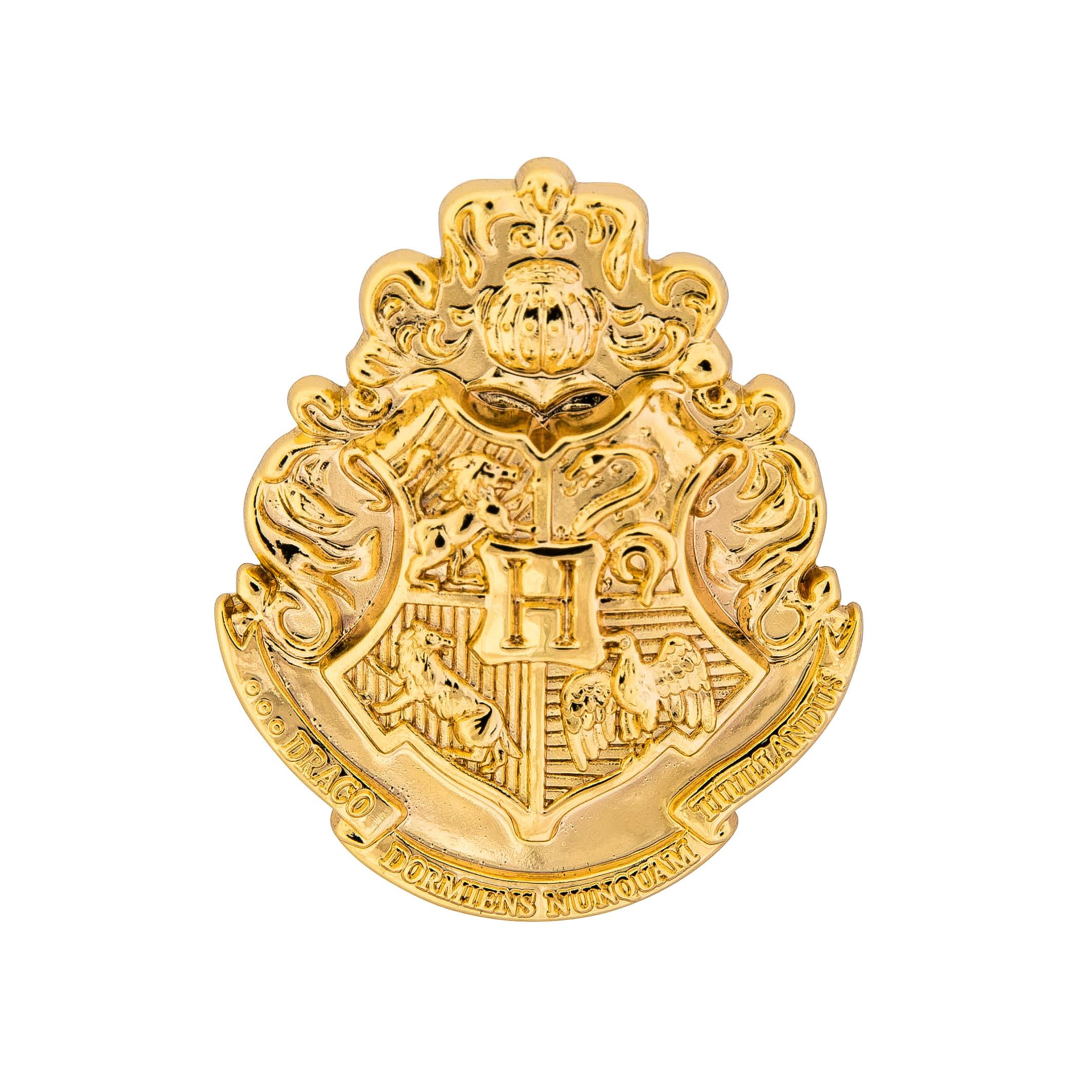 Harry Potter Hogwarts Golden Crest Pewter Lapel Pin, Gold