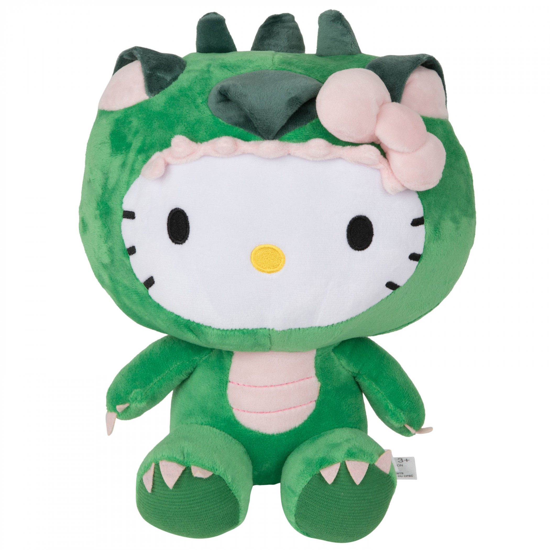 Hello Kitty Dinosaur 12 Inch Plush Figurine, Green