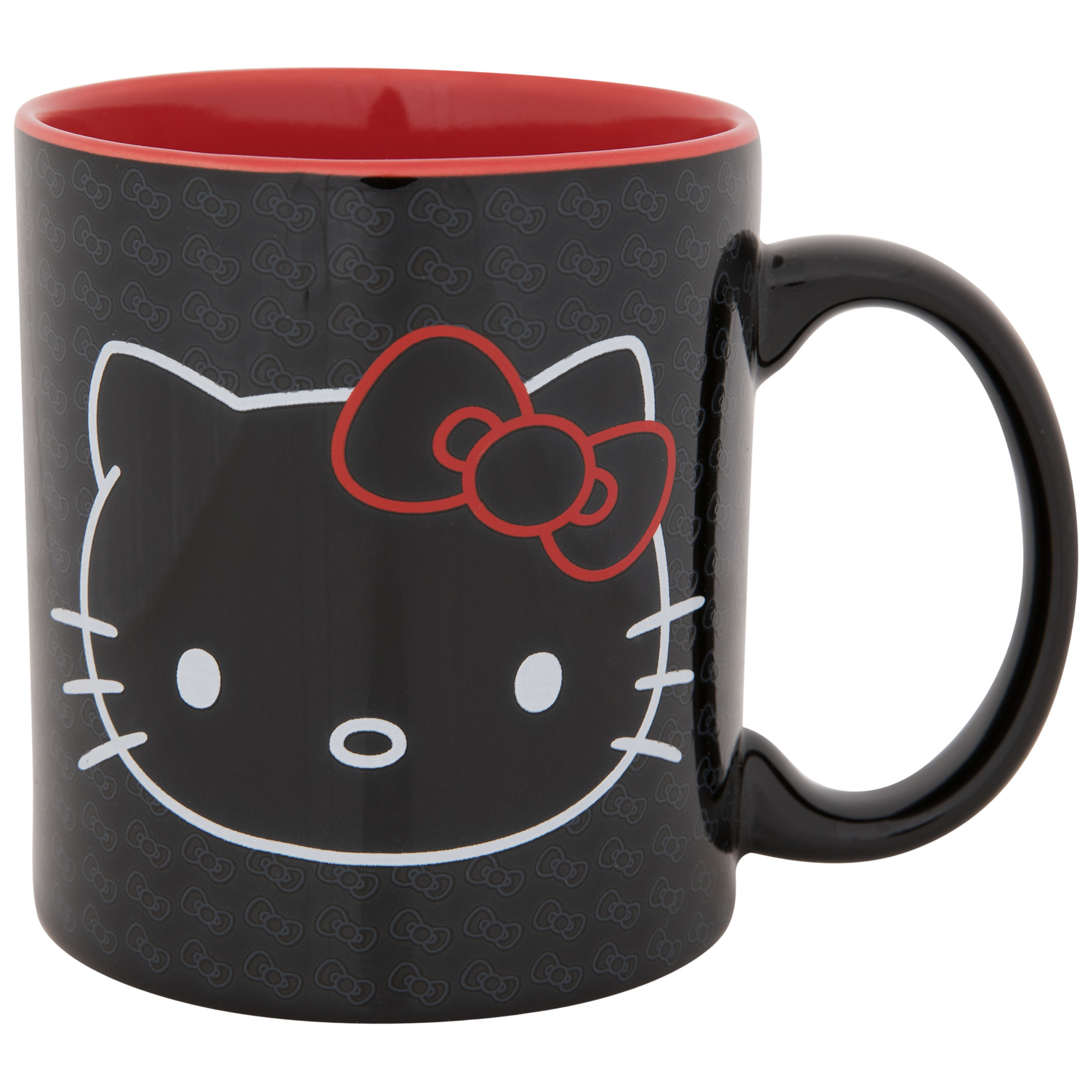 Hello Kitty Black and Red Bows 20oz Jumbo Ceramic Mug, Black