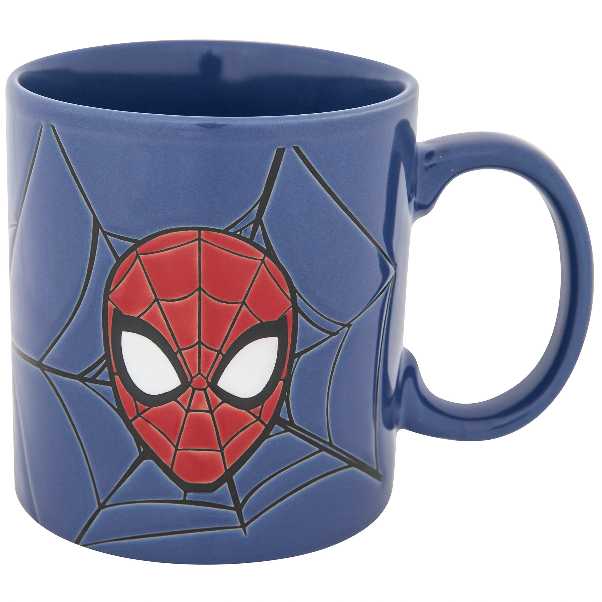 Spider-Man Webbed Mask 20 oz Ceramic Mug, Blue