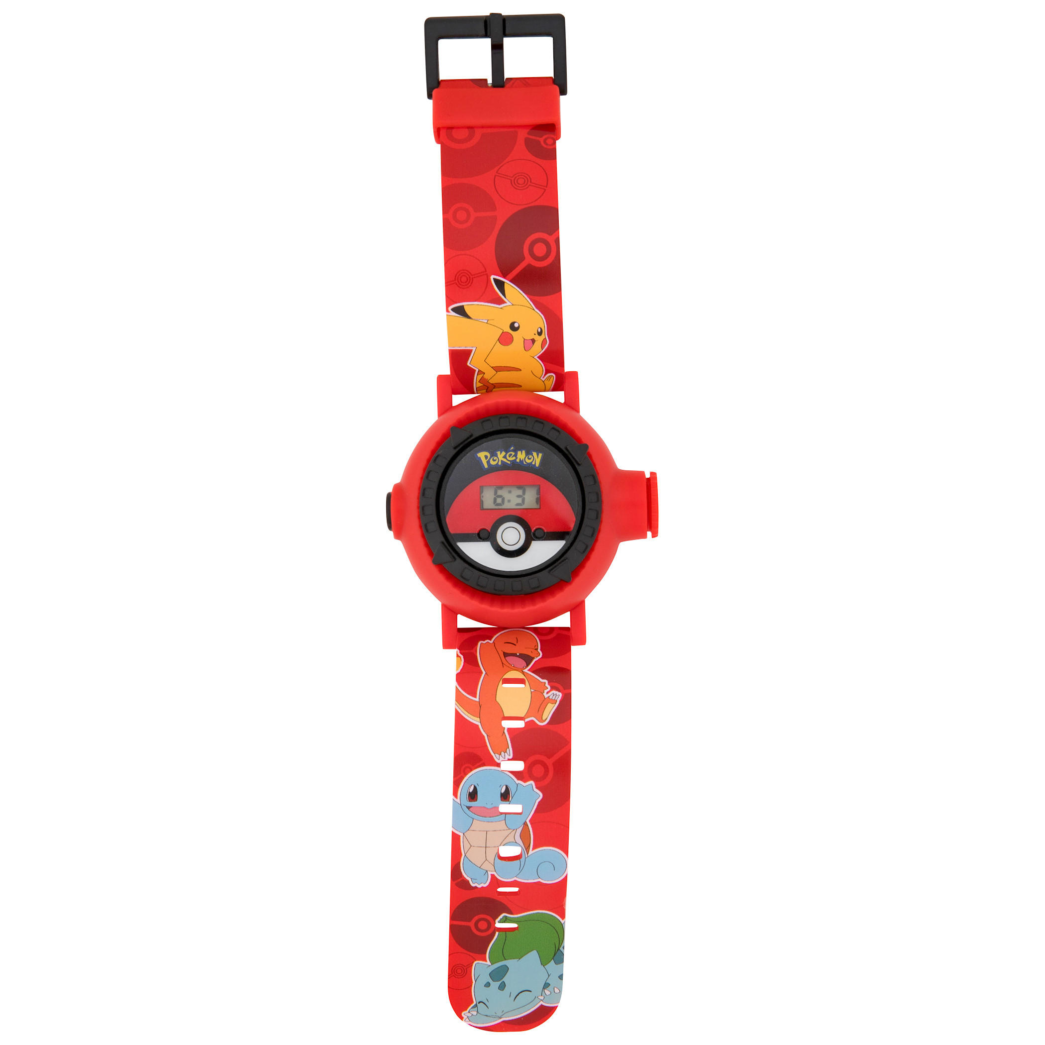 Pokemon Gen 1 Starters LCD Kid's Watch with Silicone Band, Multi-Color