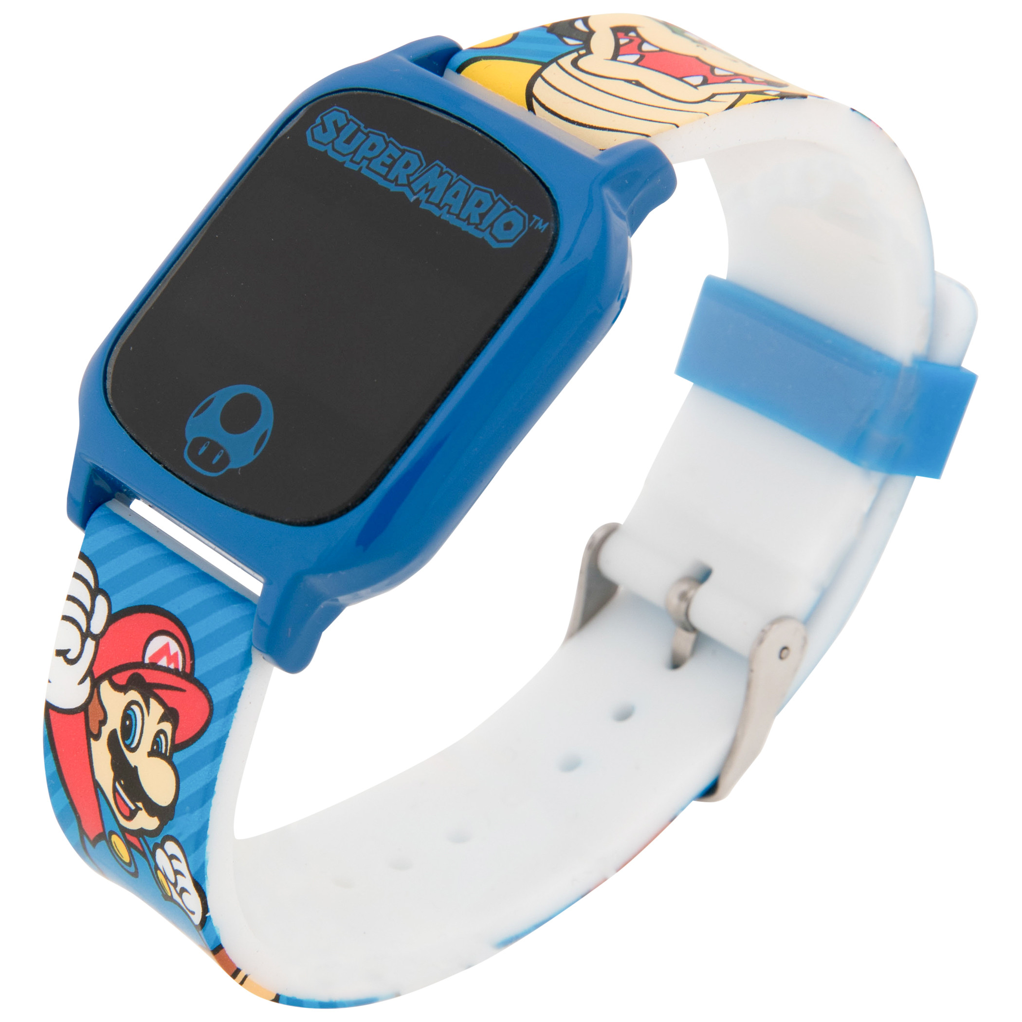 Super Mario Bros. and Bowser LCD Kid's Watch with Silicone Band, Multi-Color