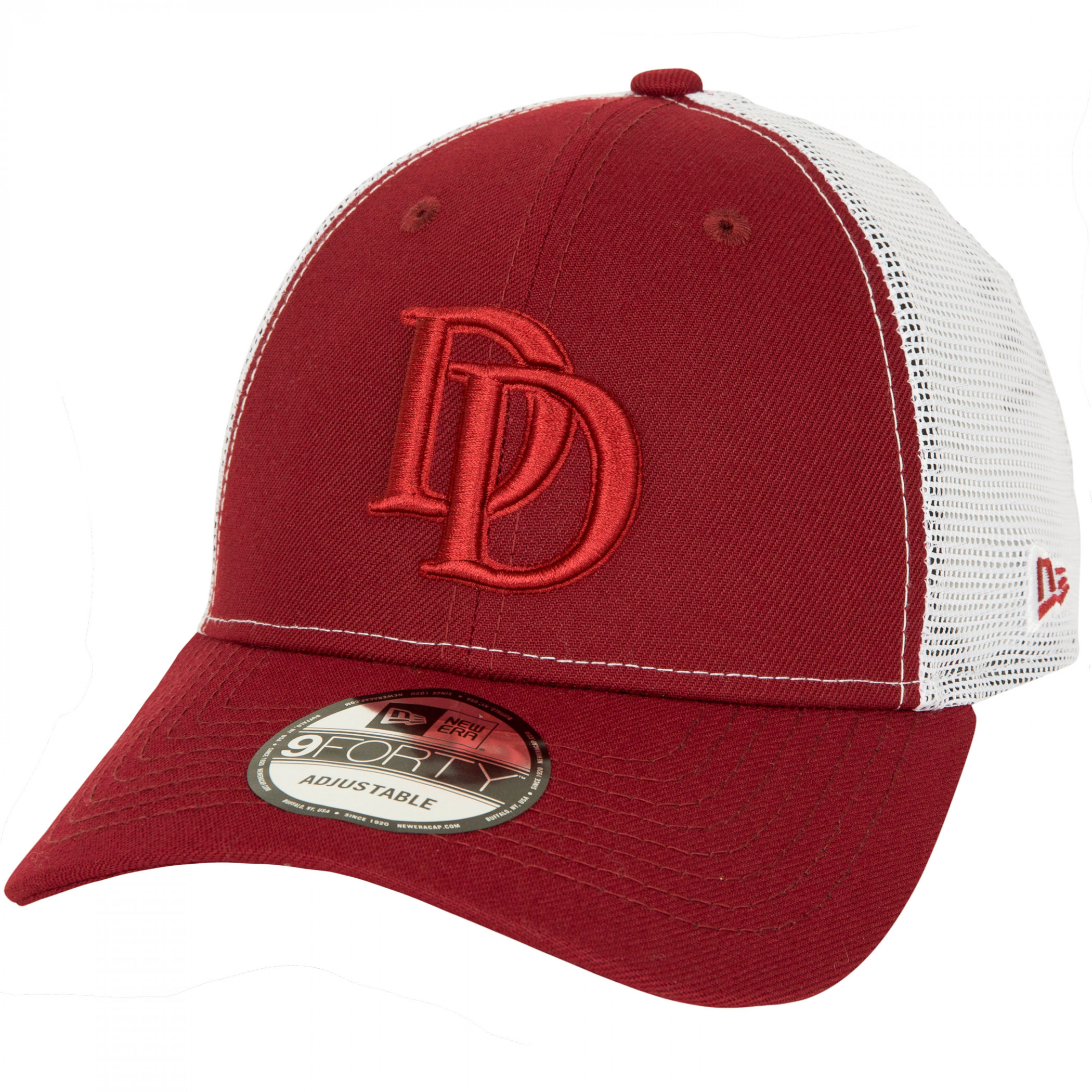 Daredevil Logo New Era 9Forty Adjustable Trucker Hat, Red
