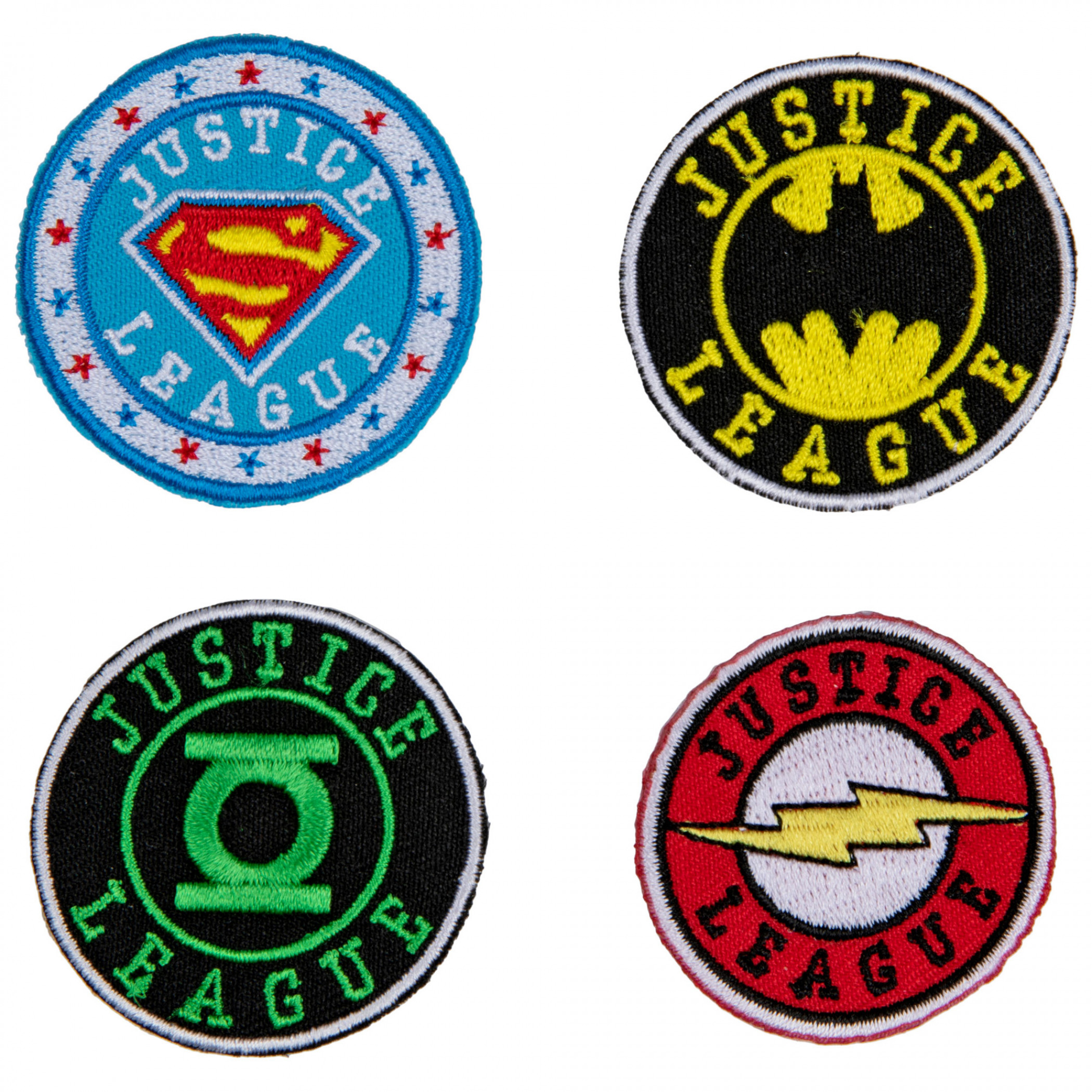 DC Comics Justice League Emblems Assorted 4-Count Mini Patches, Multi-Color