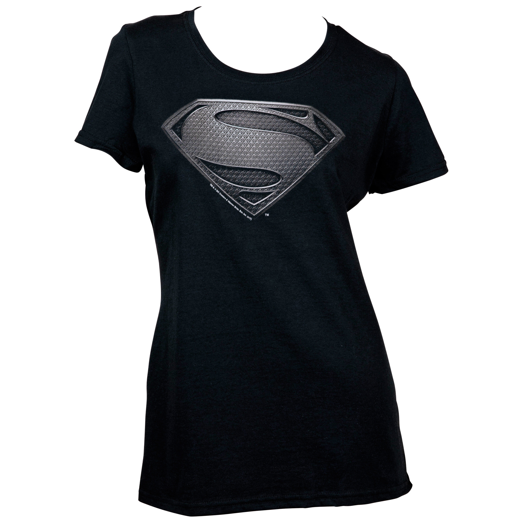 Superman Justice League Snyder Cut Black Symbol Women's T-Shirt, Black