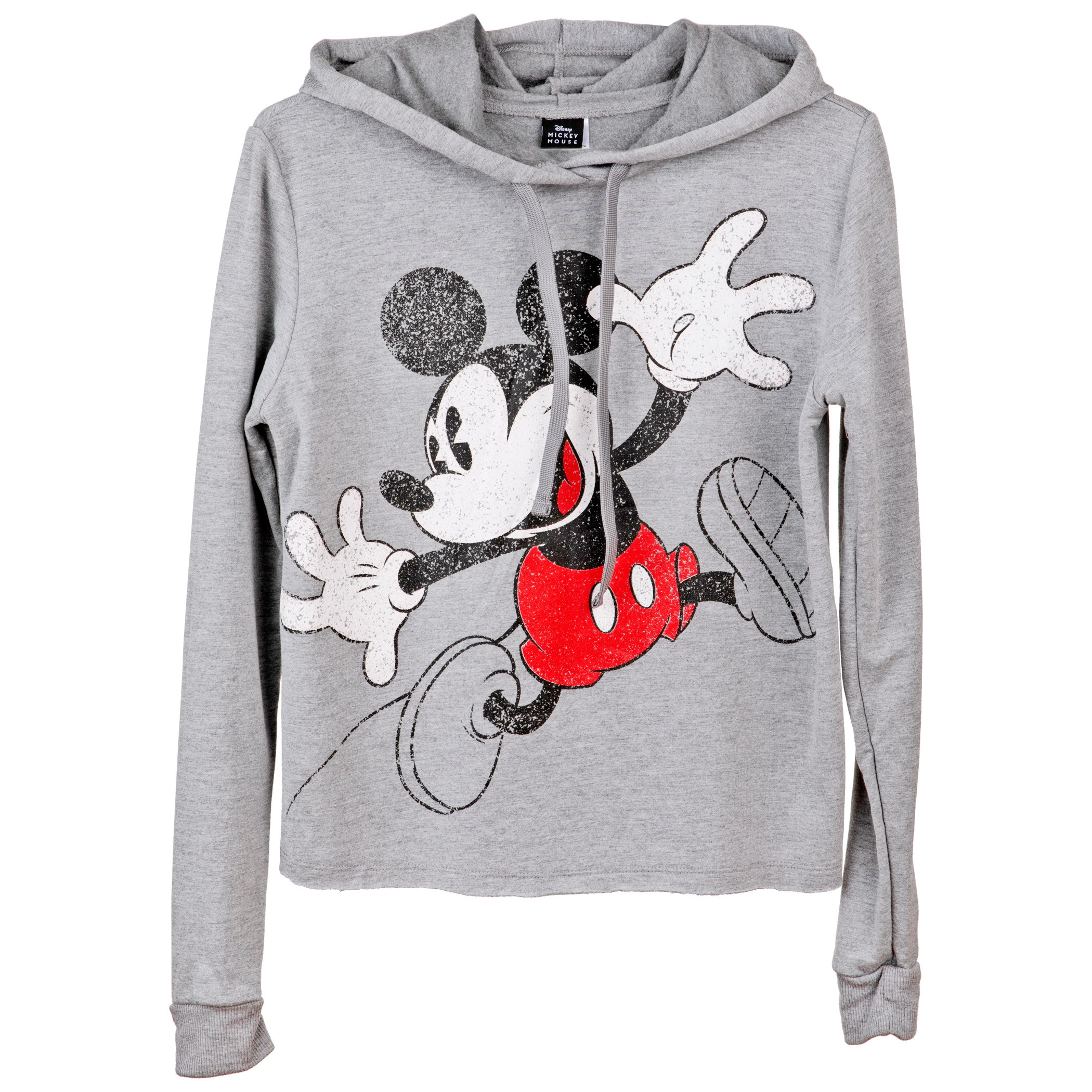 Disney Mickey Mouse Distressed Sketch Pullover Hoodie, Grey