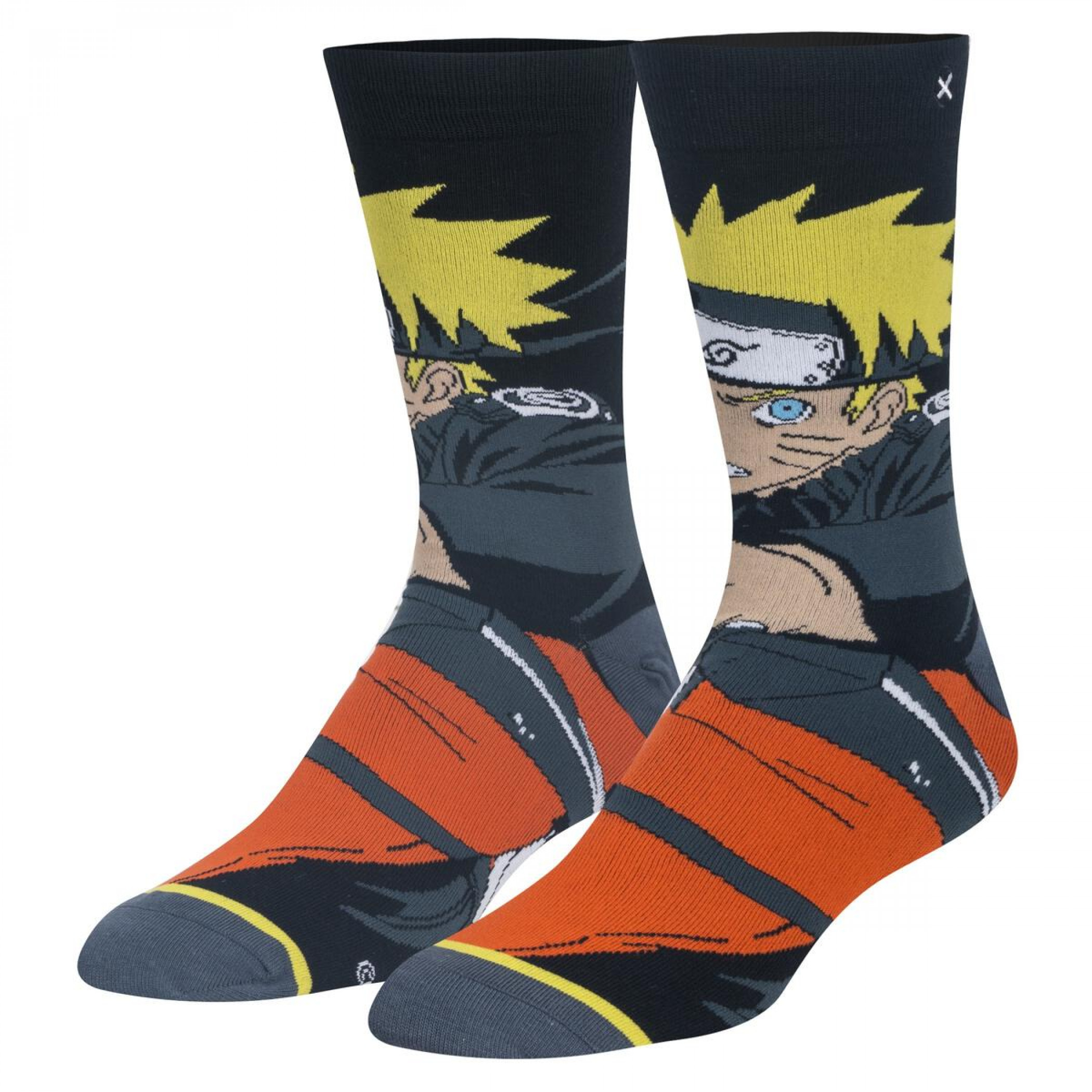 Naruto Shippuden Uzumaki Naruto Character Print Sublimated Crew Socks, Multi-Color