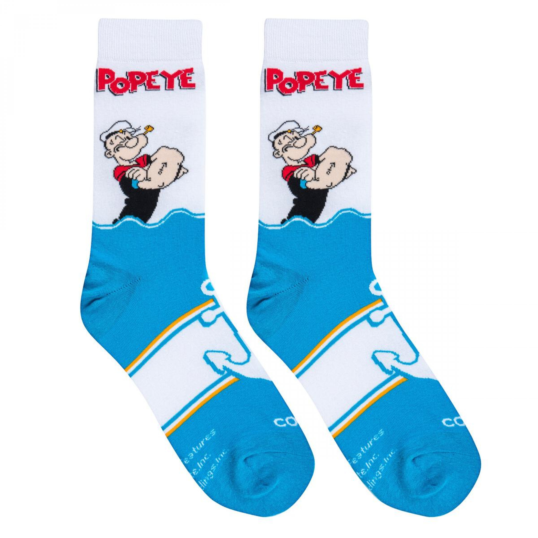 Popeye the Sailor Out at Sea Crew Socks