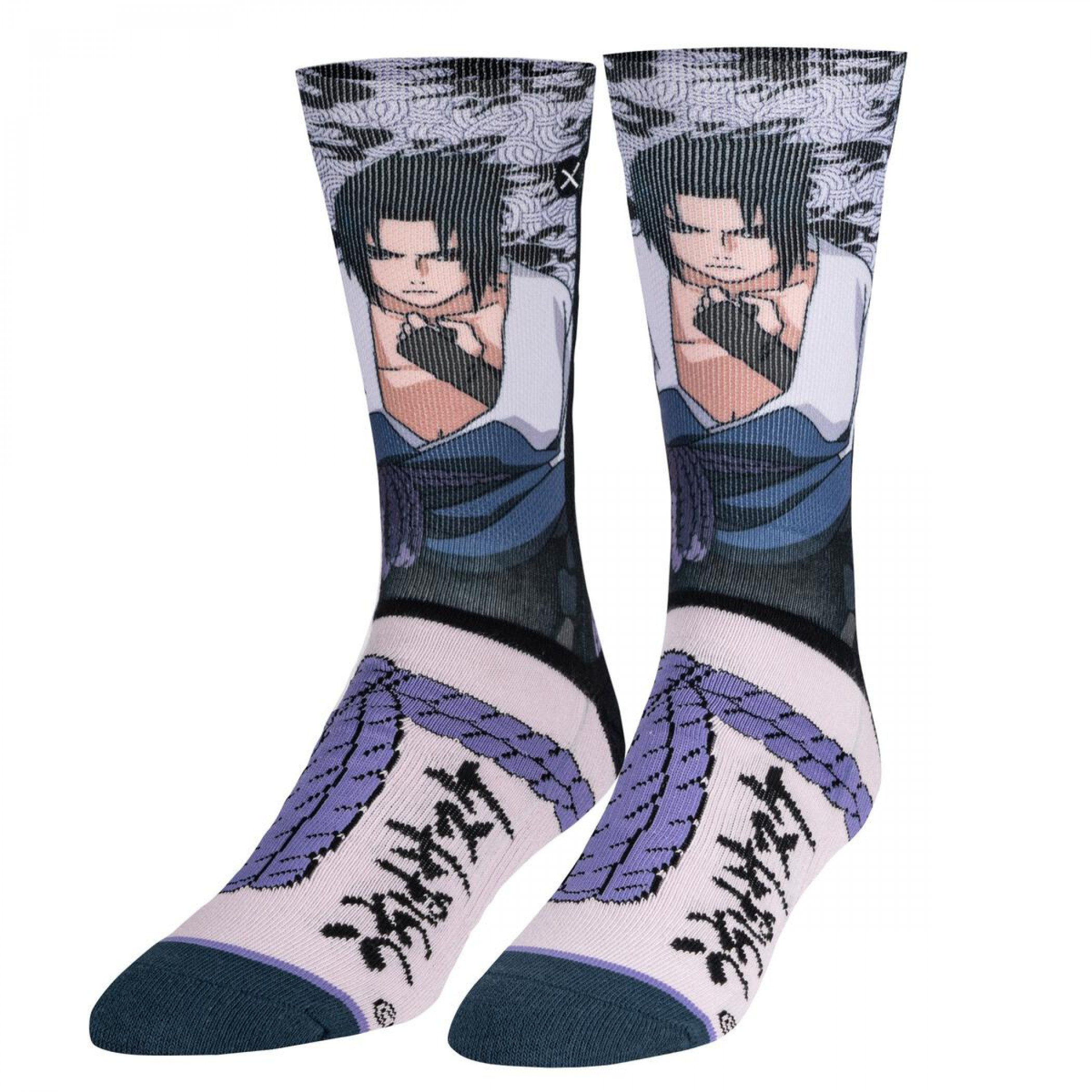 Naruto Shippuden Uchiha Sasuke Sublimated Crew Socks, Multi-Color