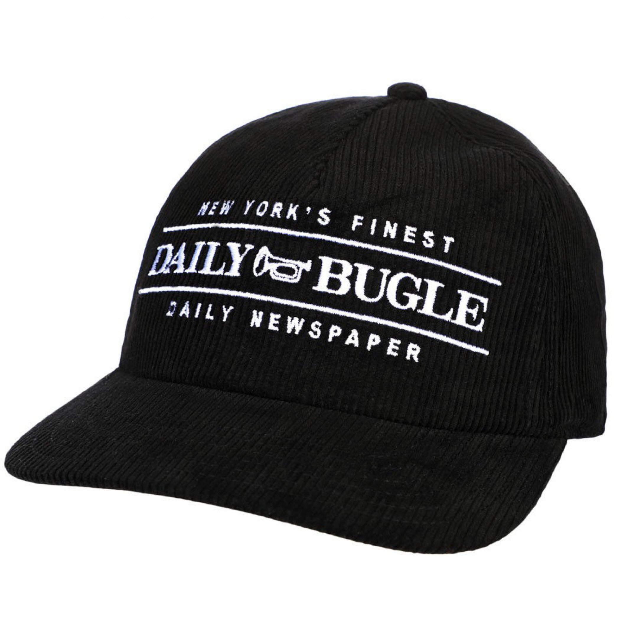 Marvel Comics Spider-Man Daily Bugle Corduroy Pre-Curved Snapback Hat, Black