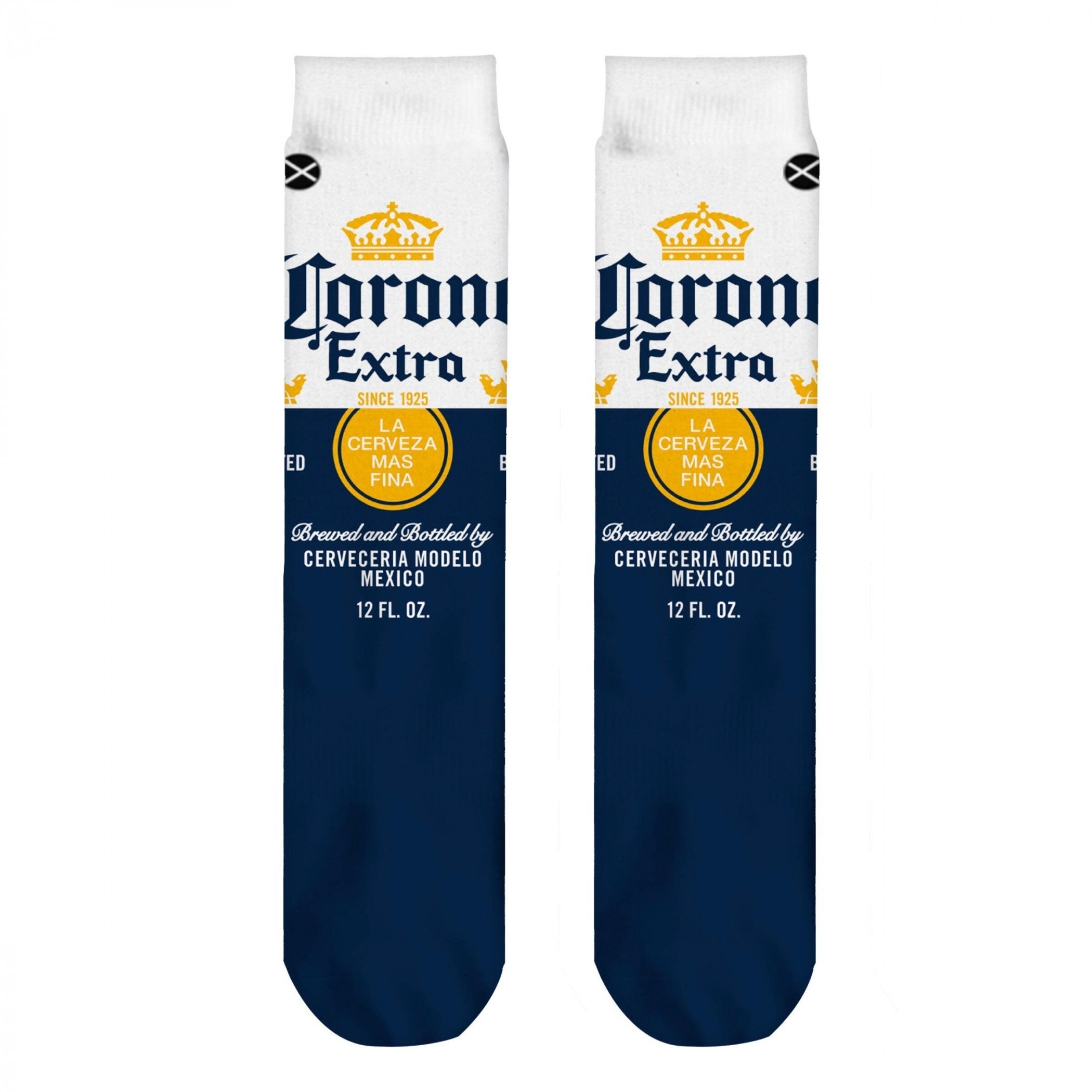 Corona Extra Bottle Label Crew Socks - image 3