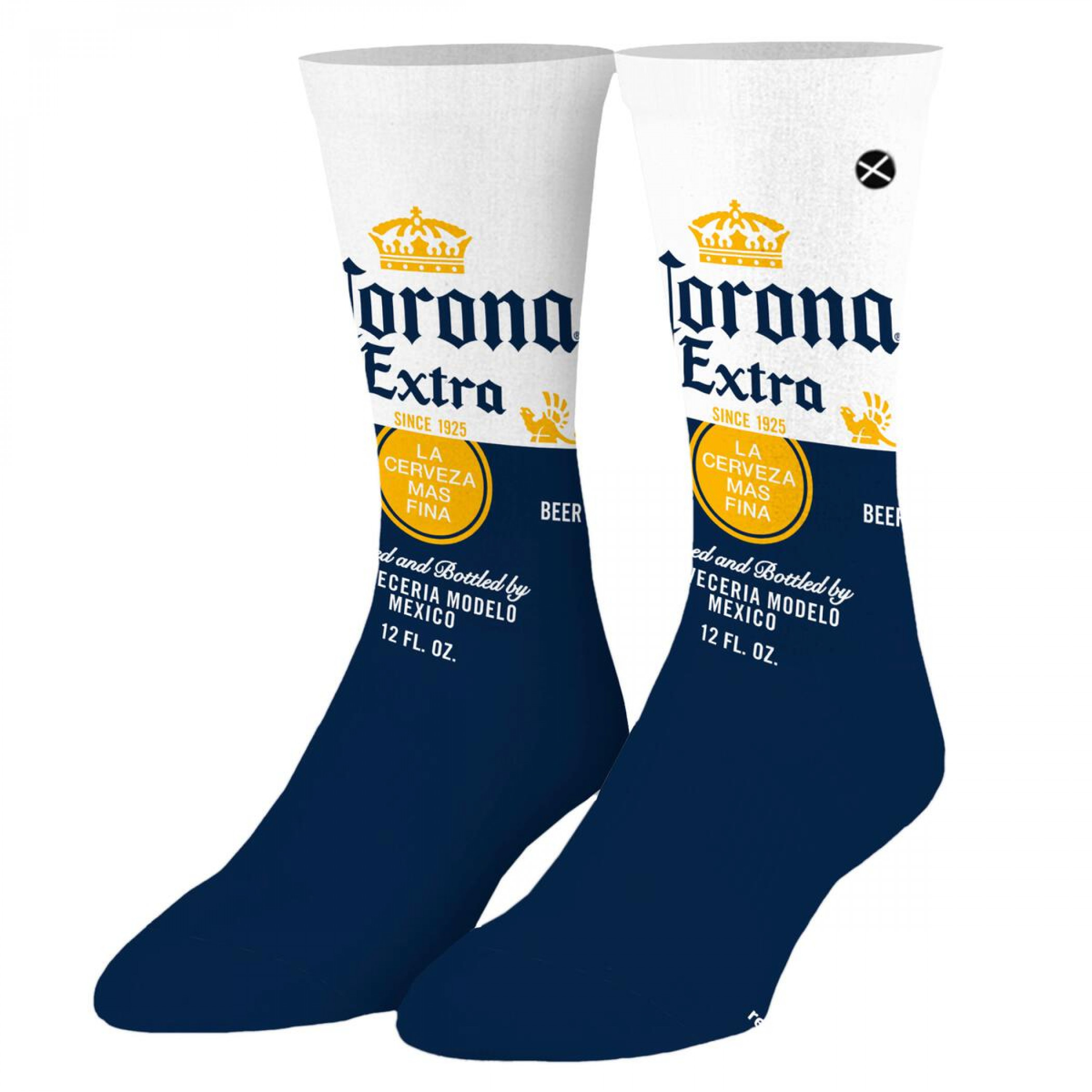 Corona Extra Bottle Label Crew Socks