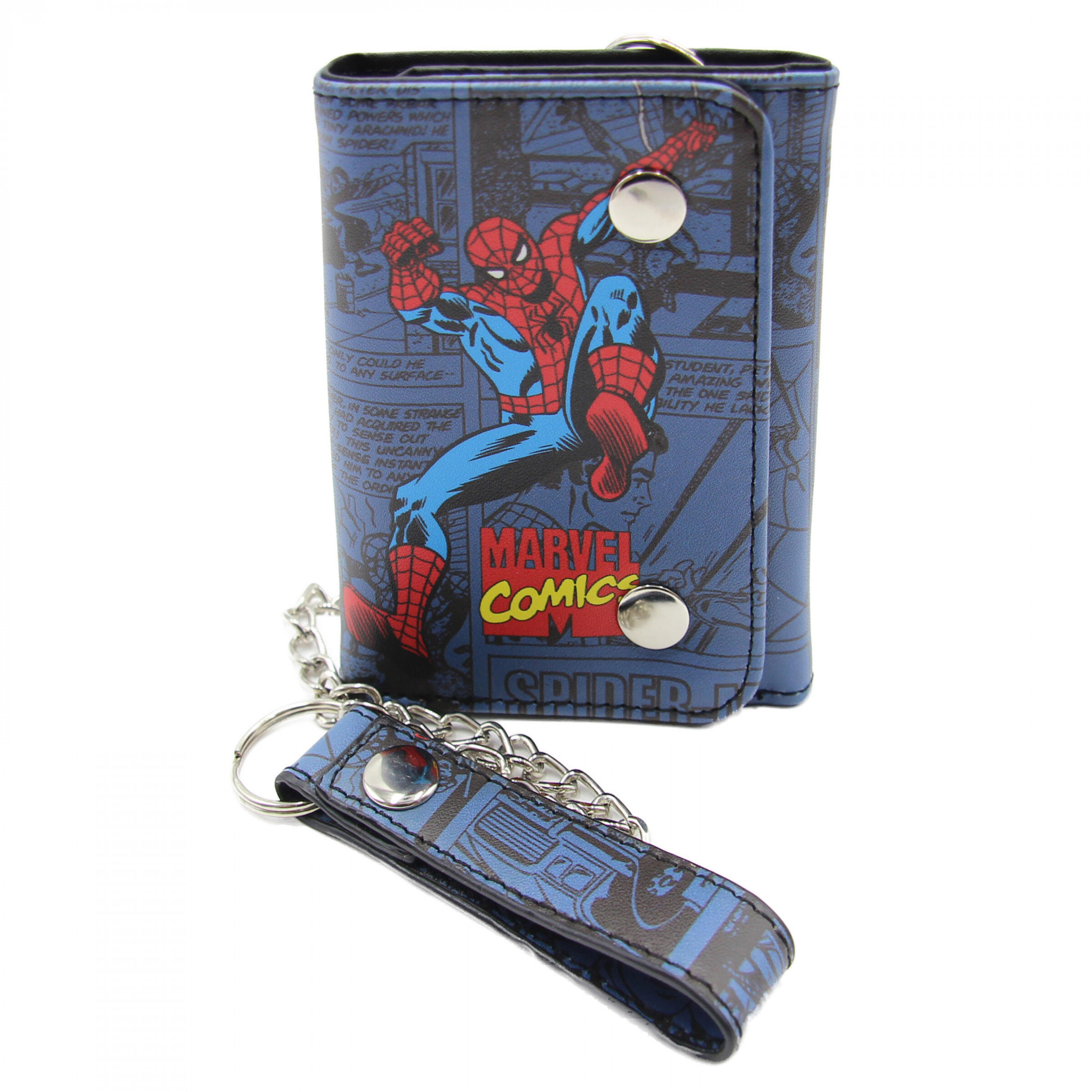 Spider-Man Marvel Comics Origins Chain Wallet, Blue
