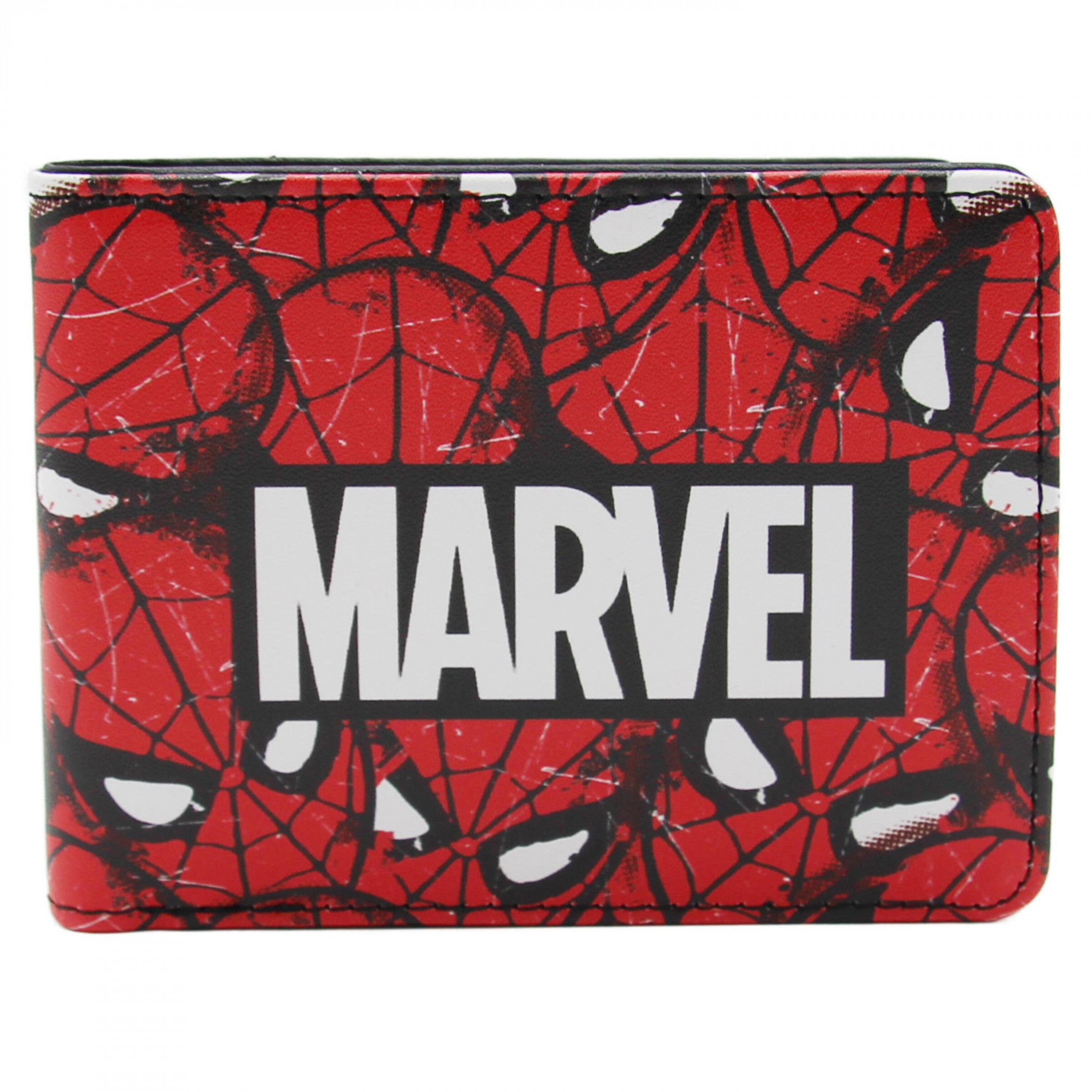 Spider-Man Mask Collage Bifold Wallet, Red