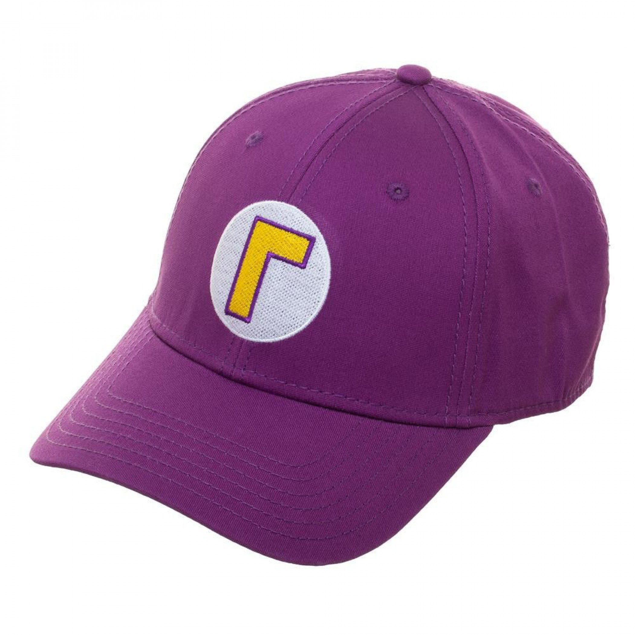Super Mario Bros. Embroidered Waluigi Flex Fit Hat, Purple