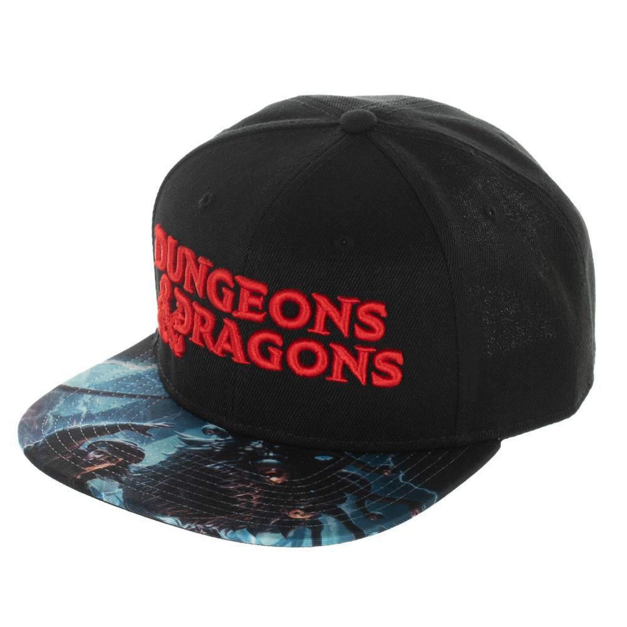 Dungeons & Dragons Flat Bill Snapback Hat, Black