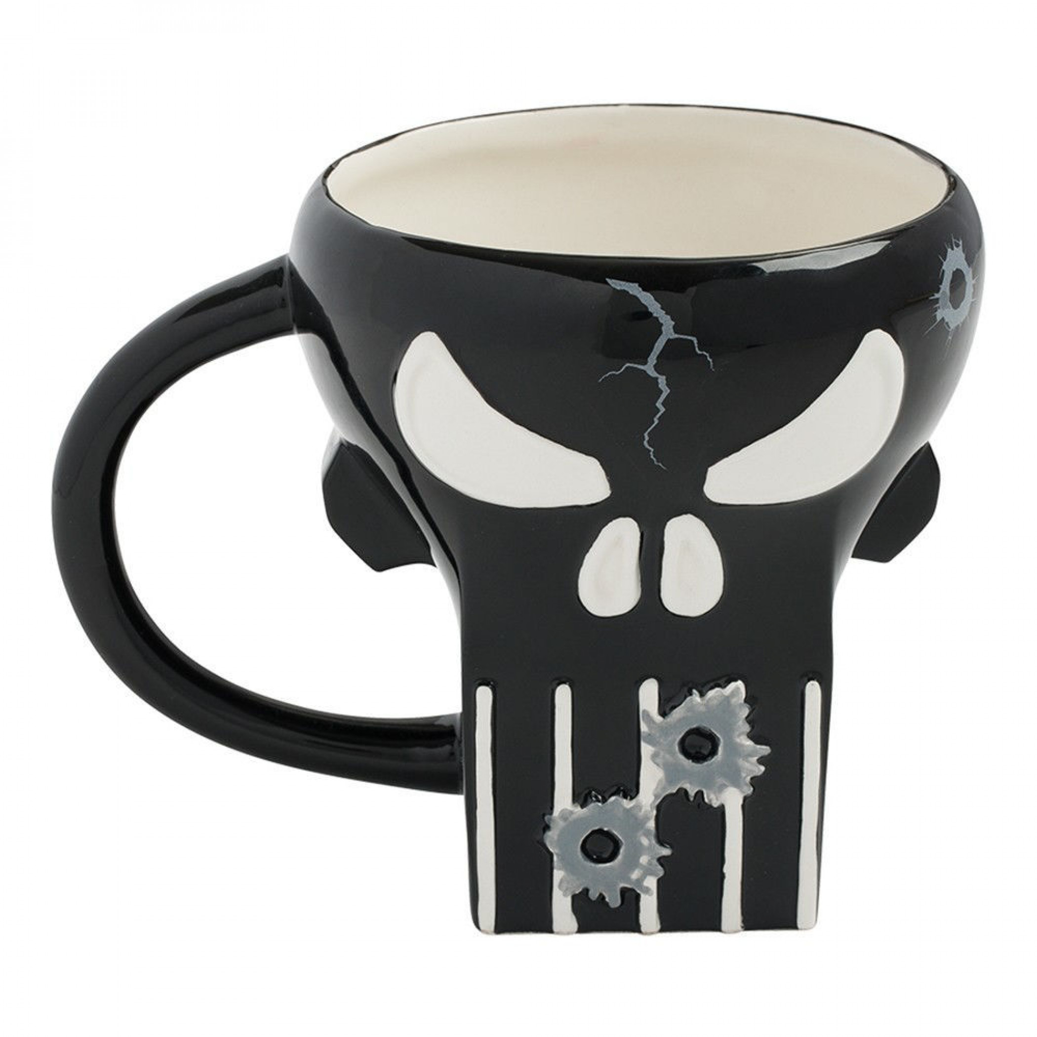 Marvel Comics The Punisher Skull Symbol 20oz. Sculpted Ceramic Mug, Black