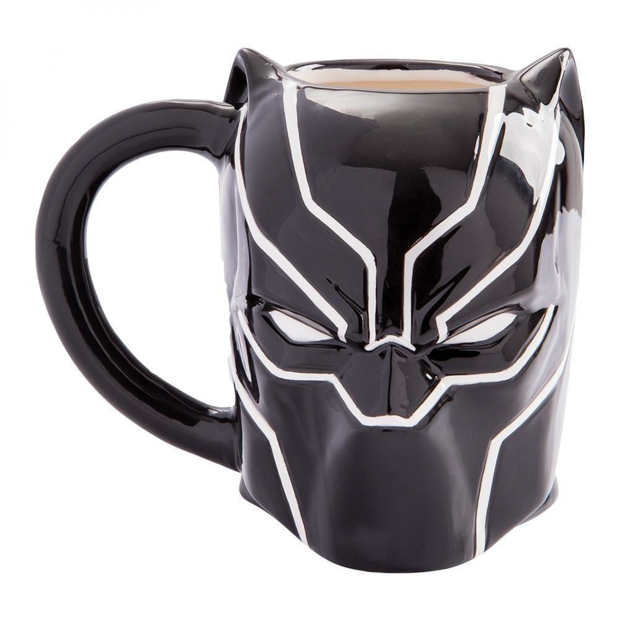 Black Panther Marvel Sculpted Character Ceramic Mug, Black