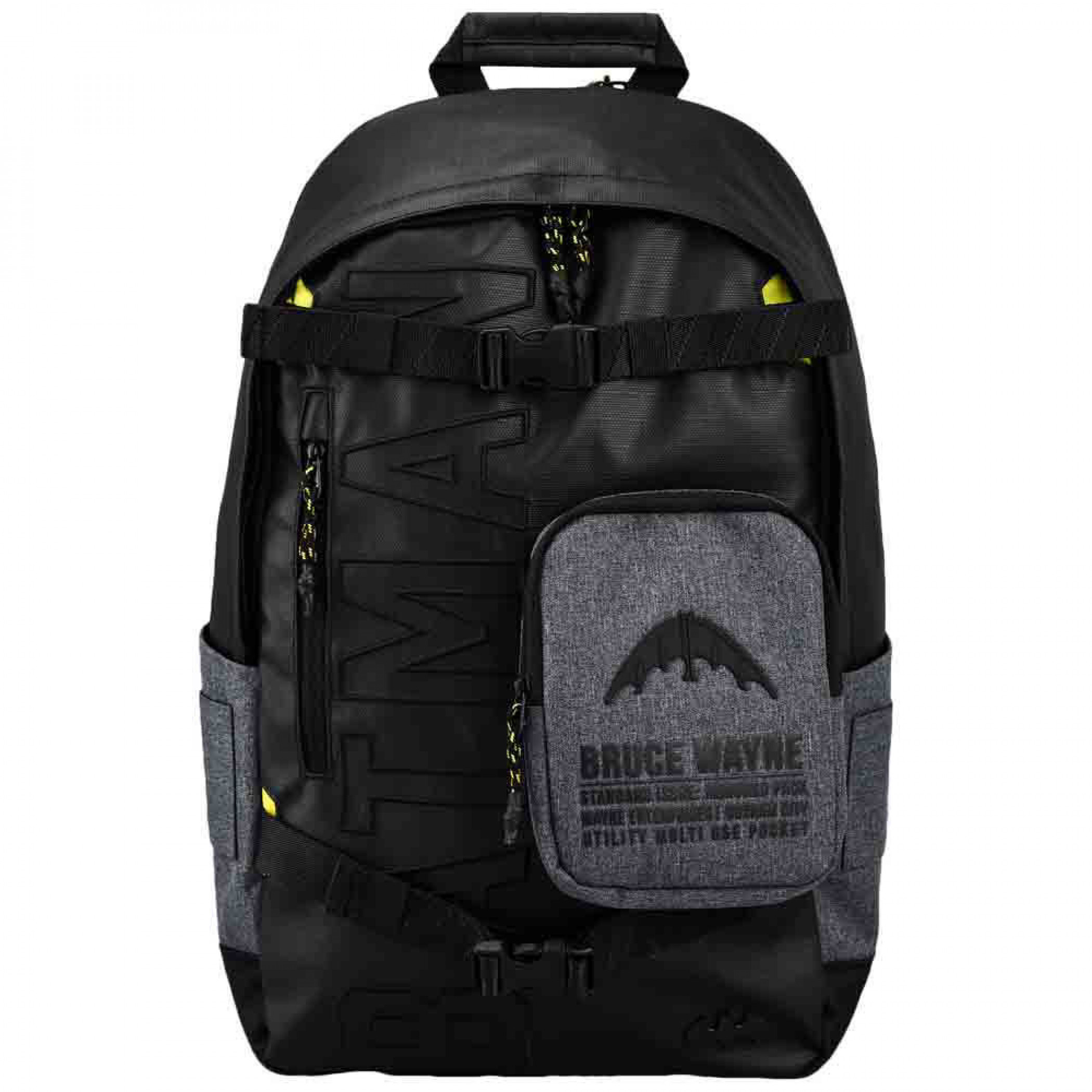 DC Comics Batman Bruce Wayne Detachable Front Pouch Backpack, Black
