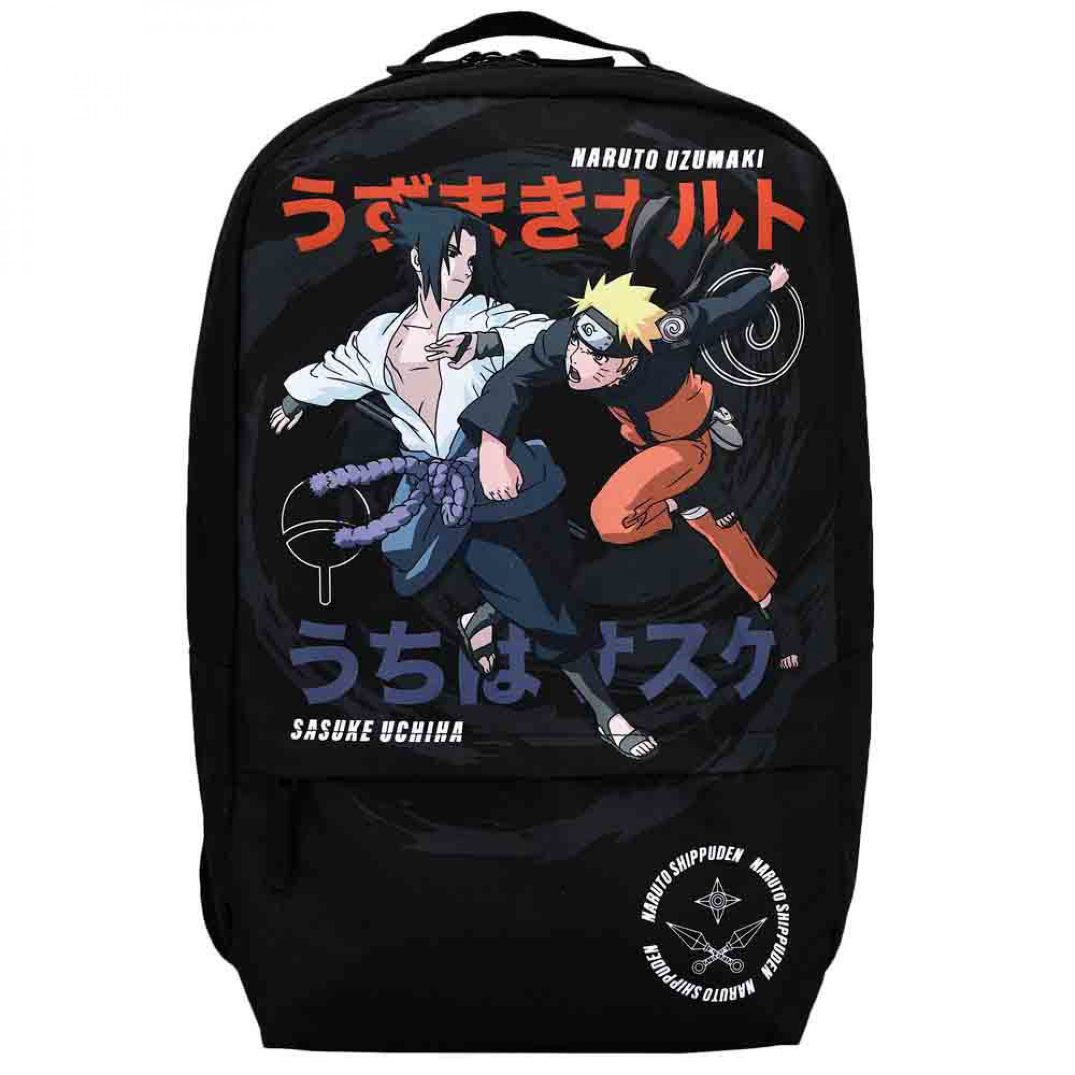 Naruto Shippuden Uzumaki Naruto & Uchiha Sasuke Print Laptop Backpack, Multi-Color