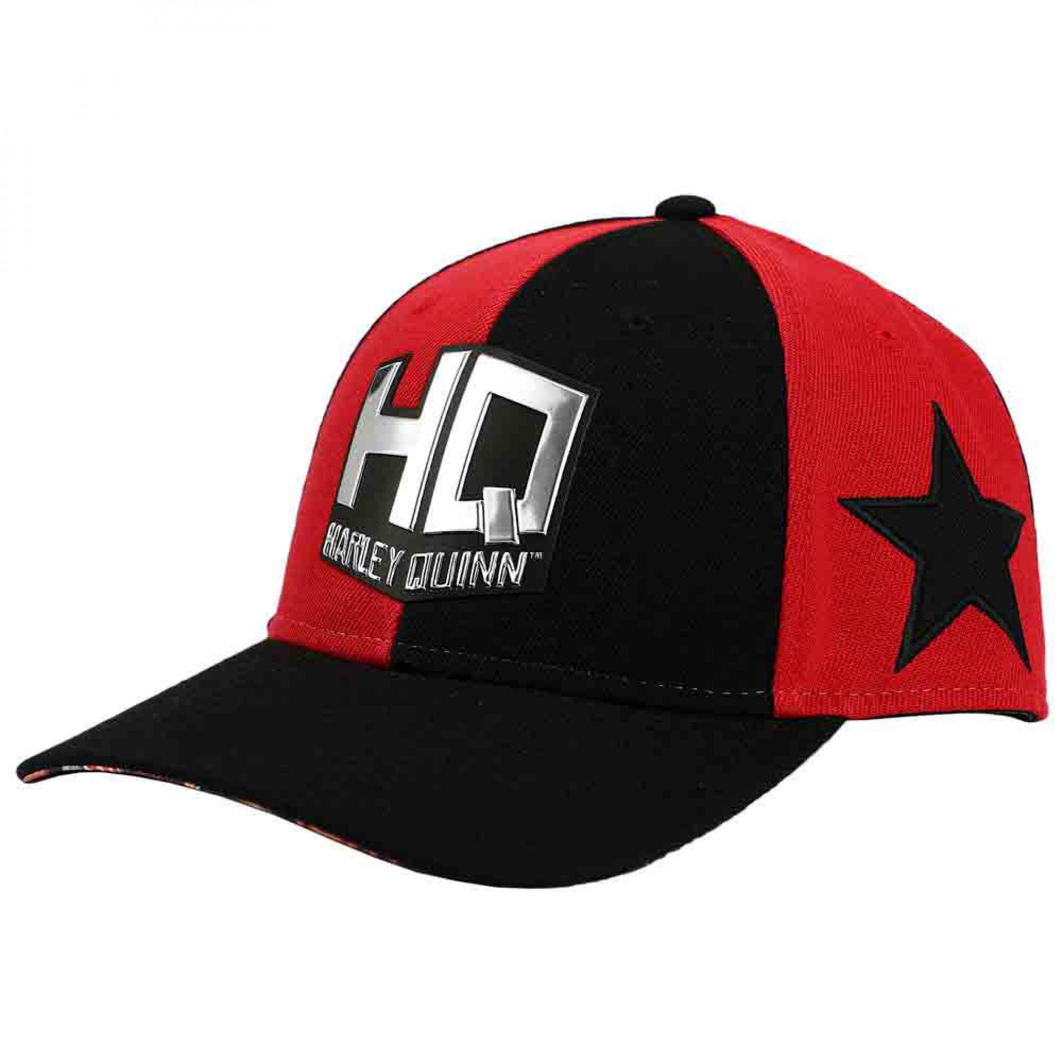 DC Comics The Suicide Squad Harley Quinn Chrome Logo Curved Snapback Hat, Multi-Color