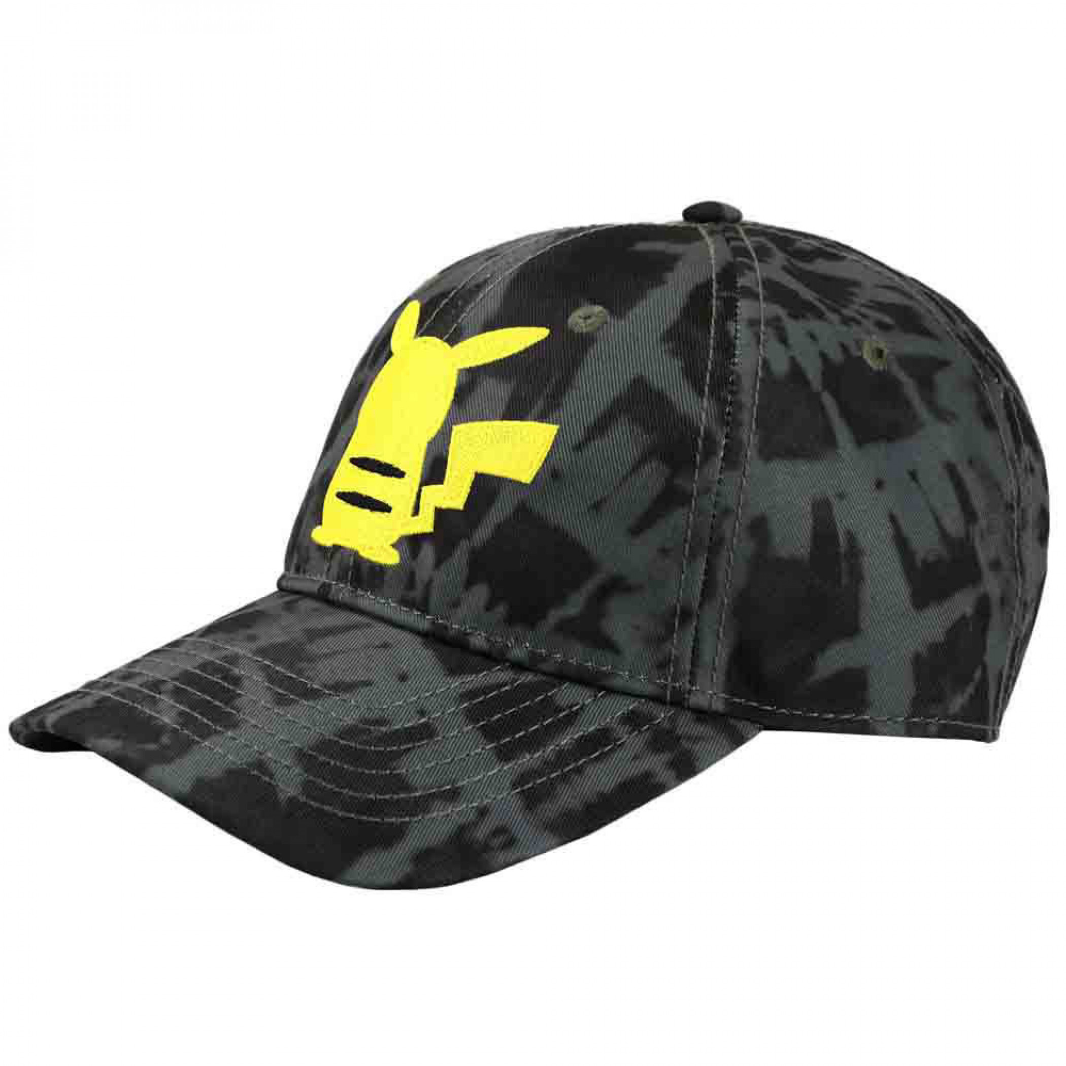 Pokemon Embroidered Pikachu Black Tie Dye Adjustable Hat, Black