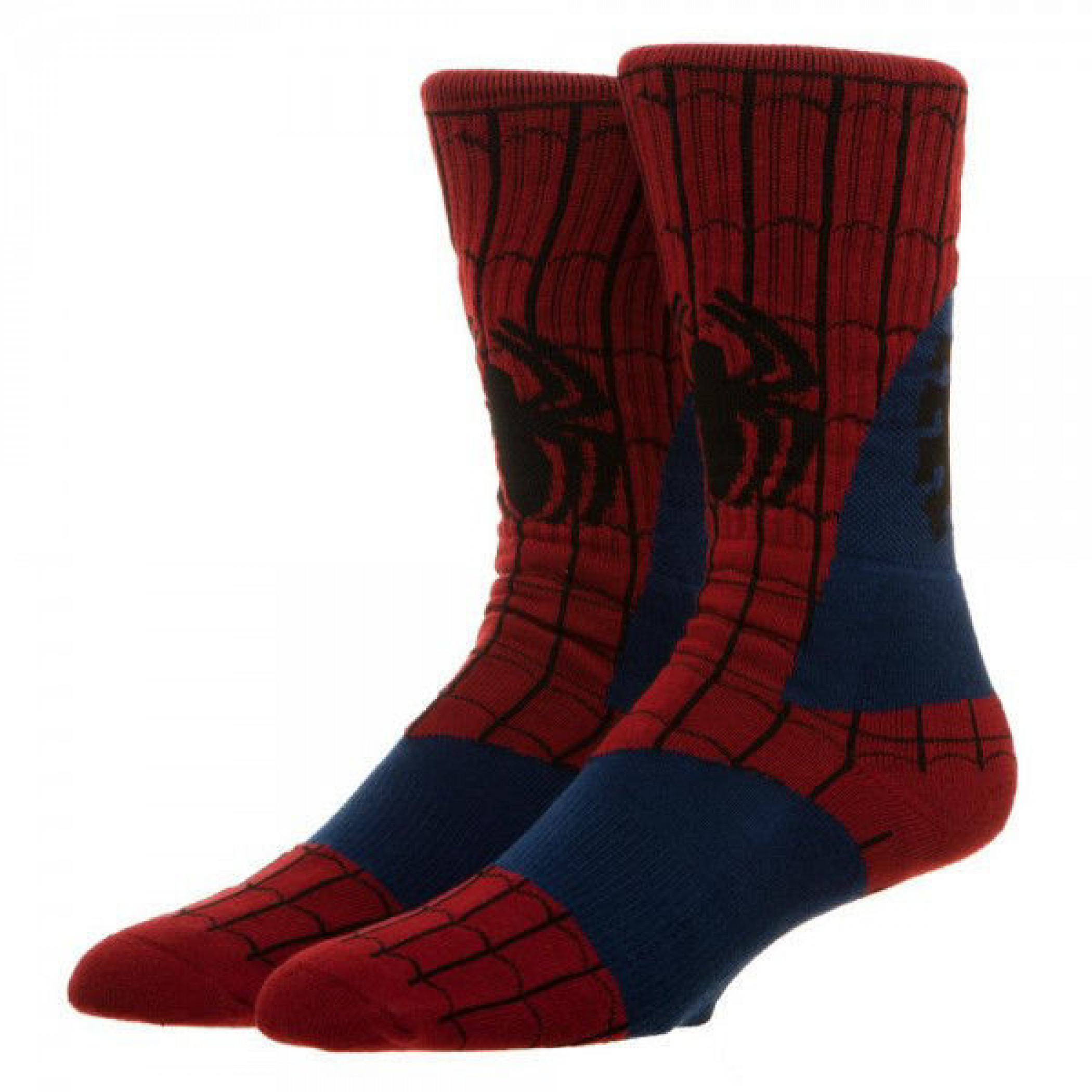 Marvel Comics Spider-Man Suit Up Costume Style Crew Socks, Multi-Color
