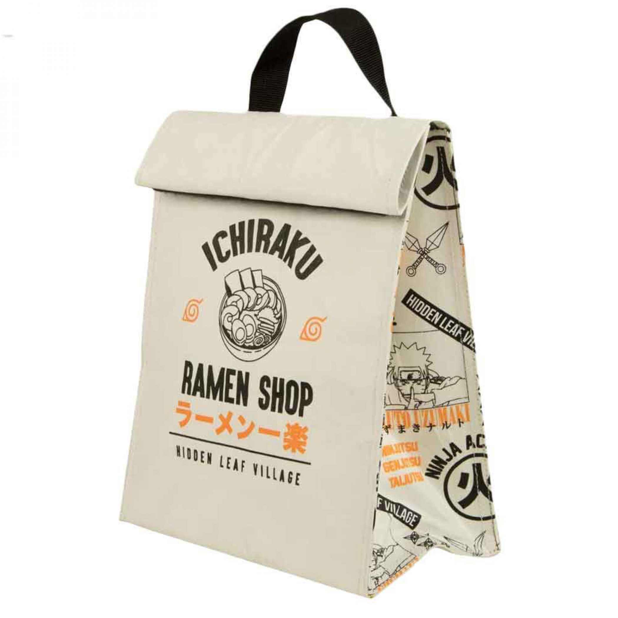 Naruto Ichiraku Ramen Shop Roll Top Lunch Tote, Beige