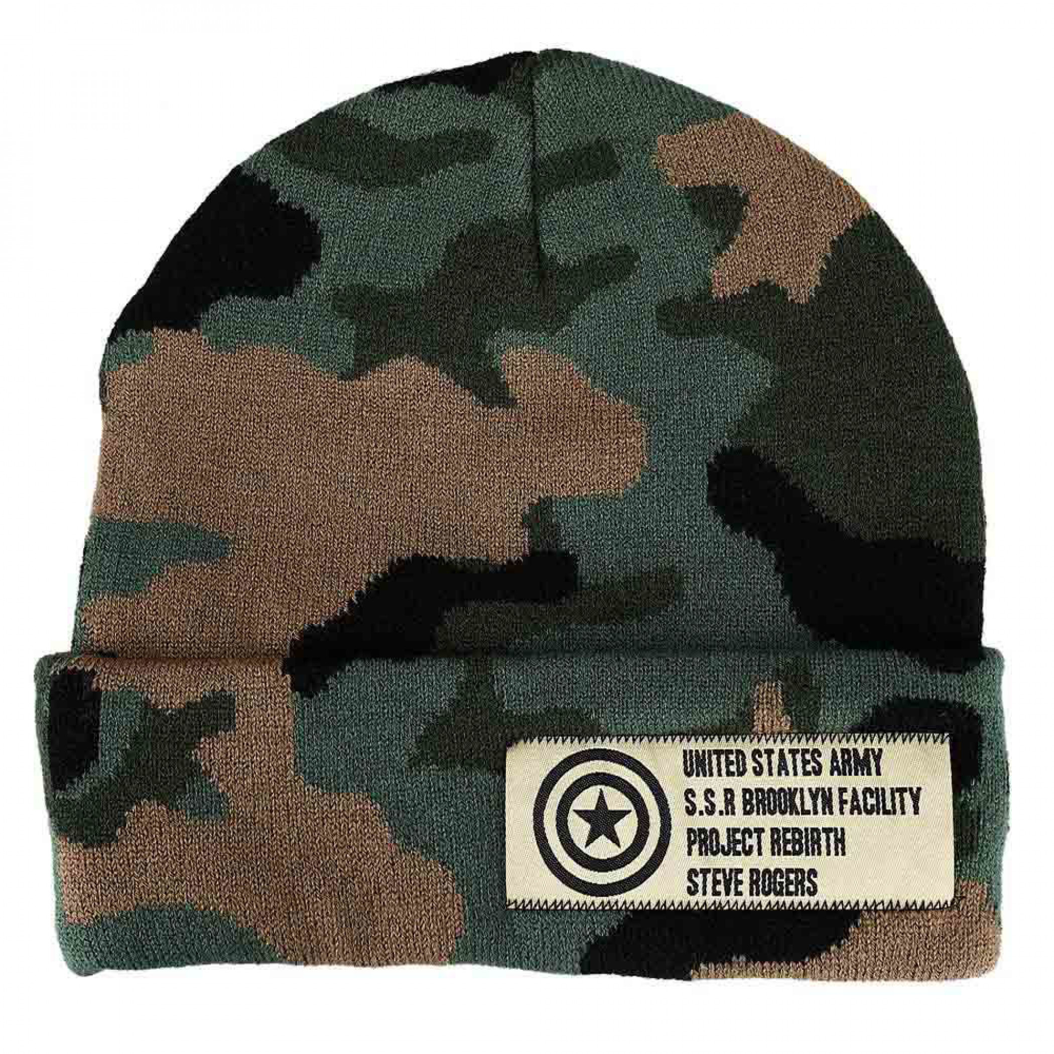 Marvel Comics Captain America Camo Project Rebirth Cuff Beanie, Multi-Color