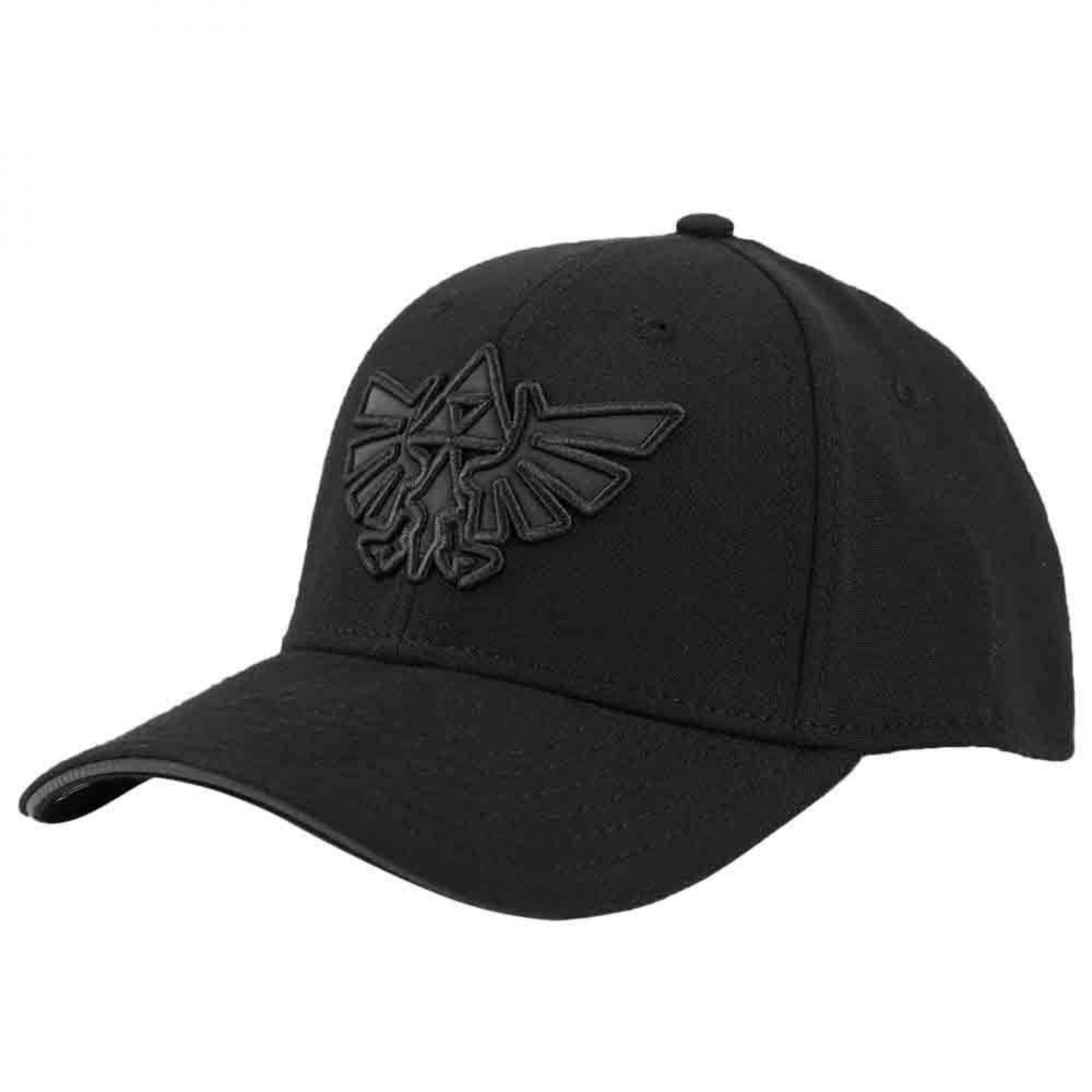 Legend of Zelda Triforce Embroidered Logo Curved Bill Snapback Hat, Black