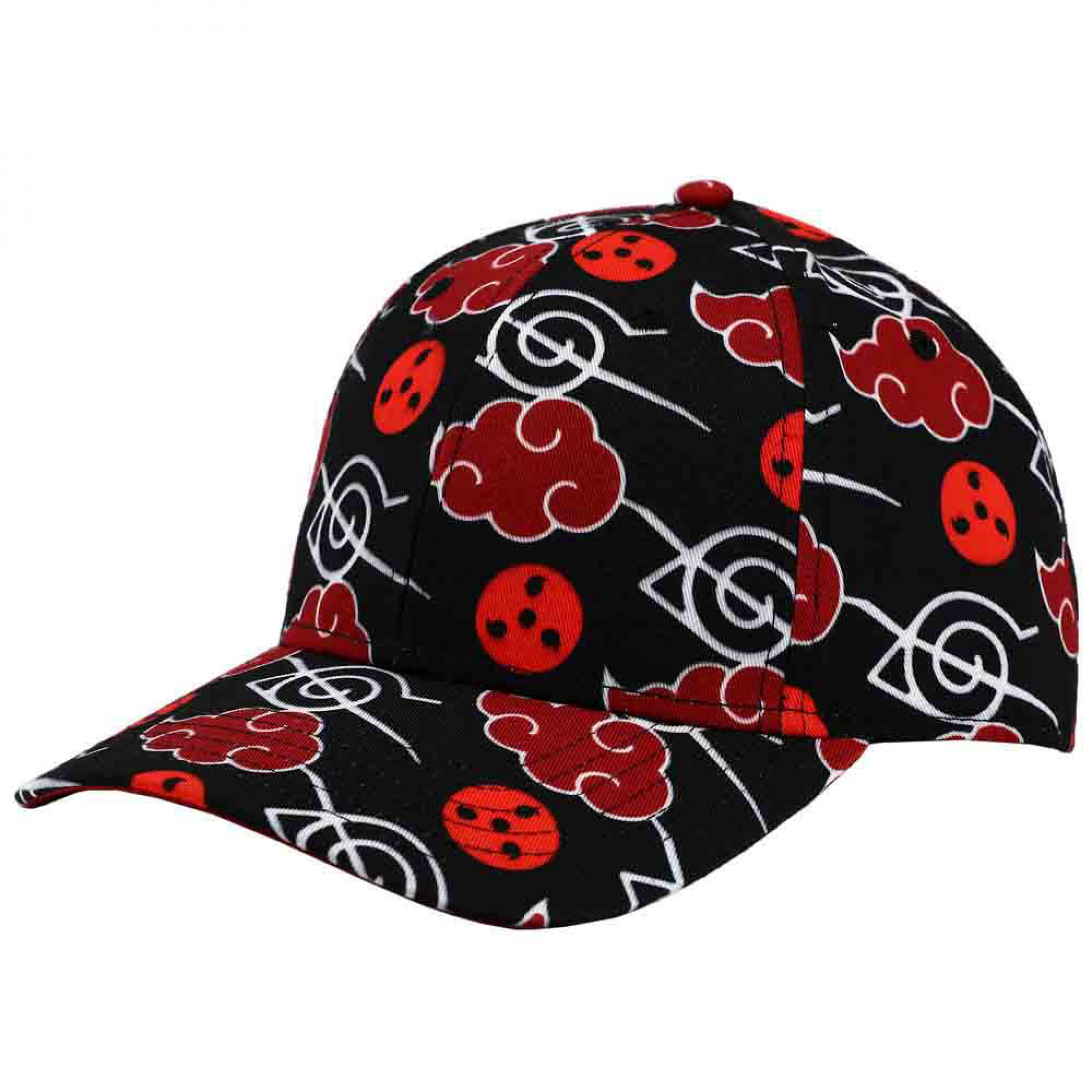 Naruto Uchiha Itachi Akatsuki Clouds All Over Curved Bill Snapback Hat, Multi-Color