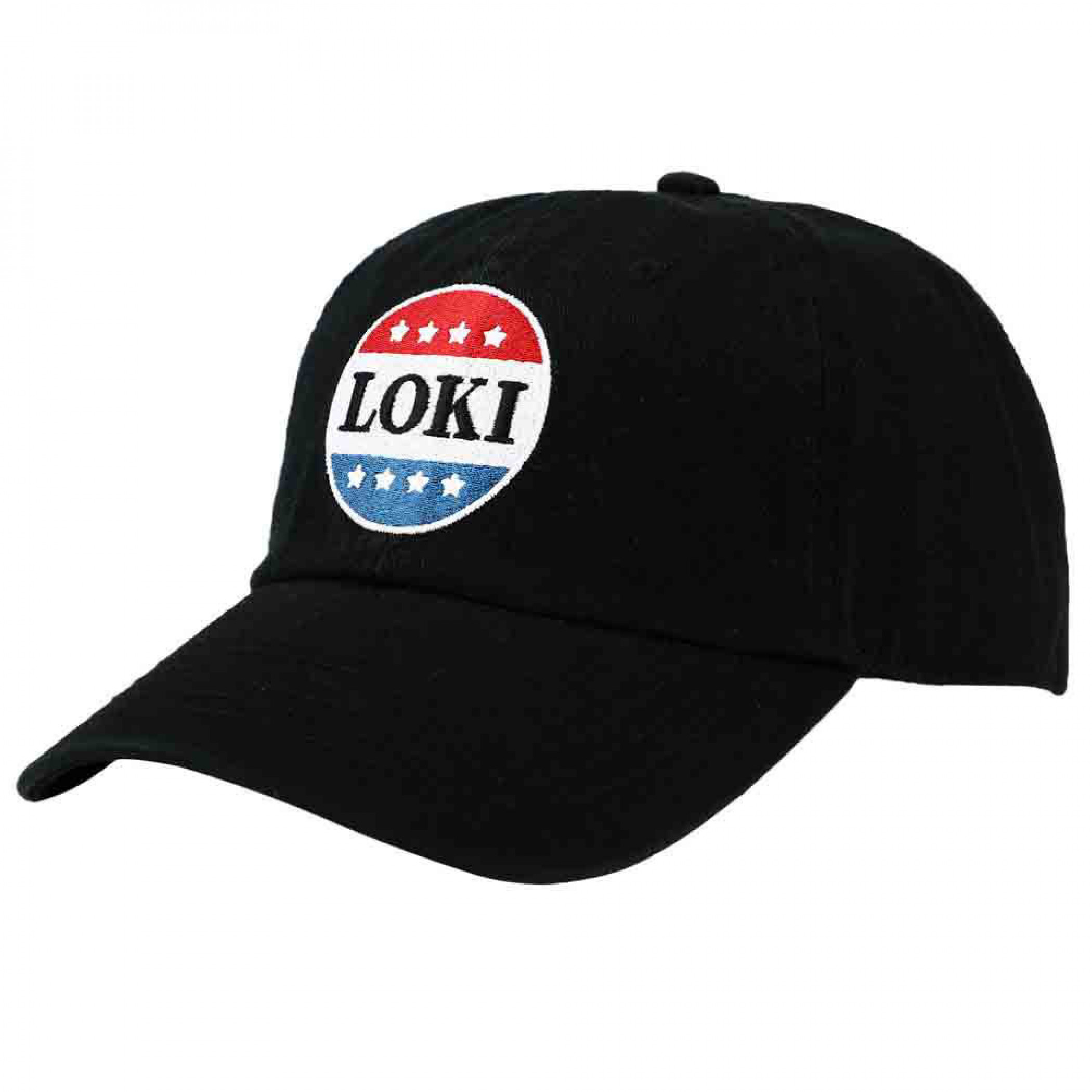 Marvel Studios Loki Series Political Campaign Button Embroidered Hat, Black