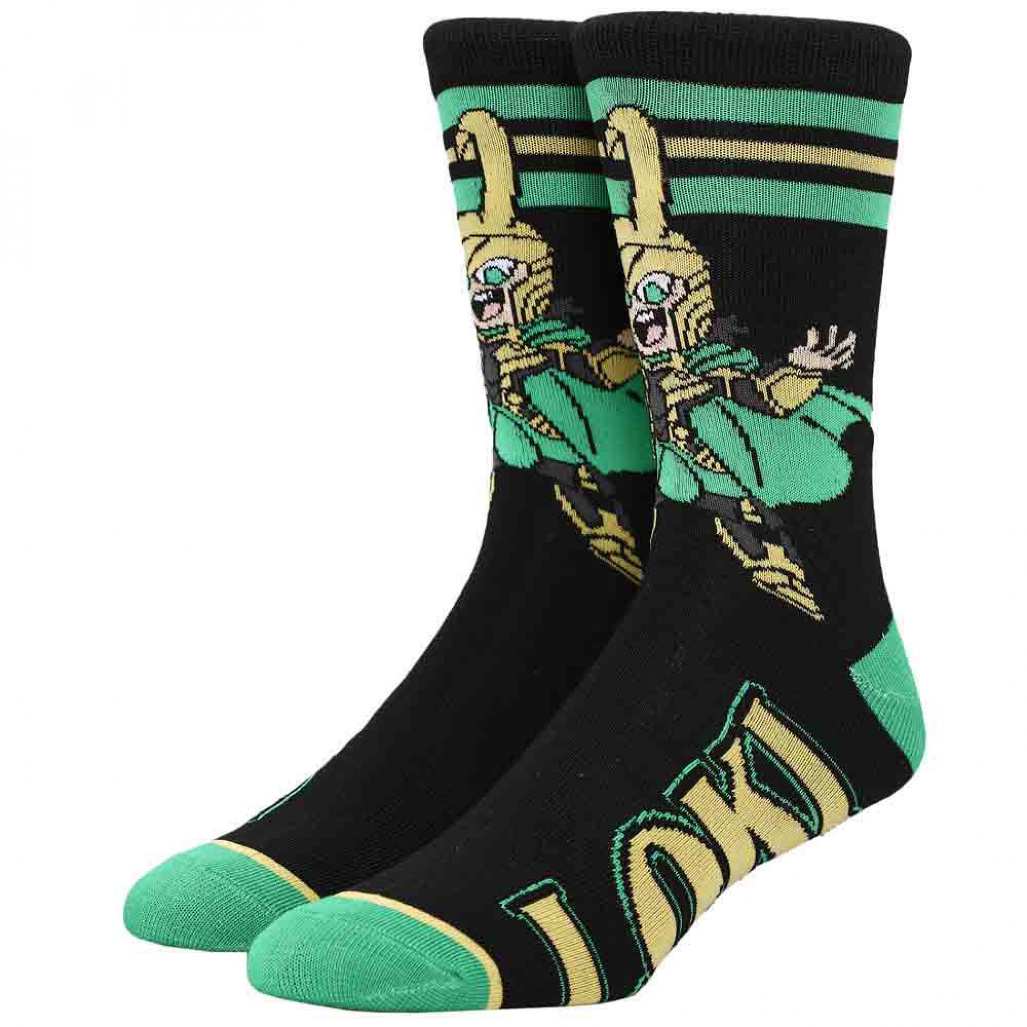 Marvel Studios Loki Series Chibi Character Print Crew Socks, Multi-Color