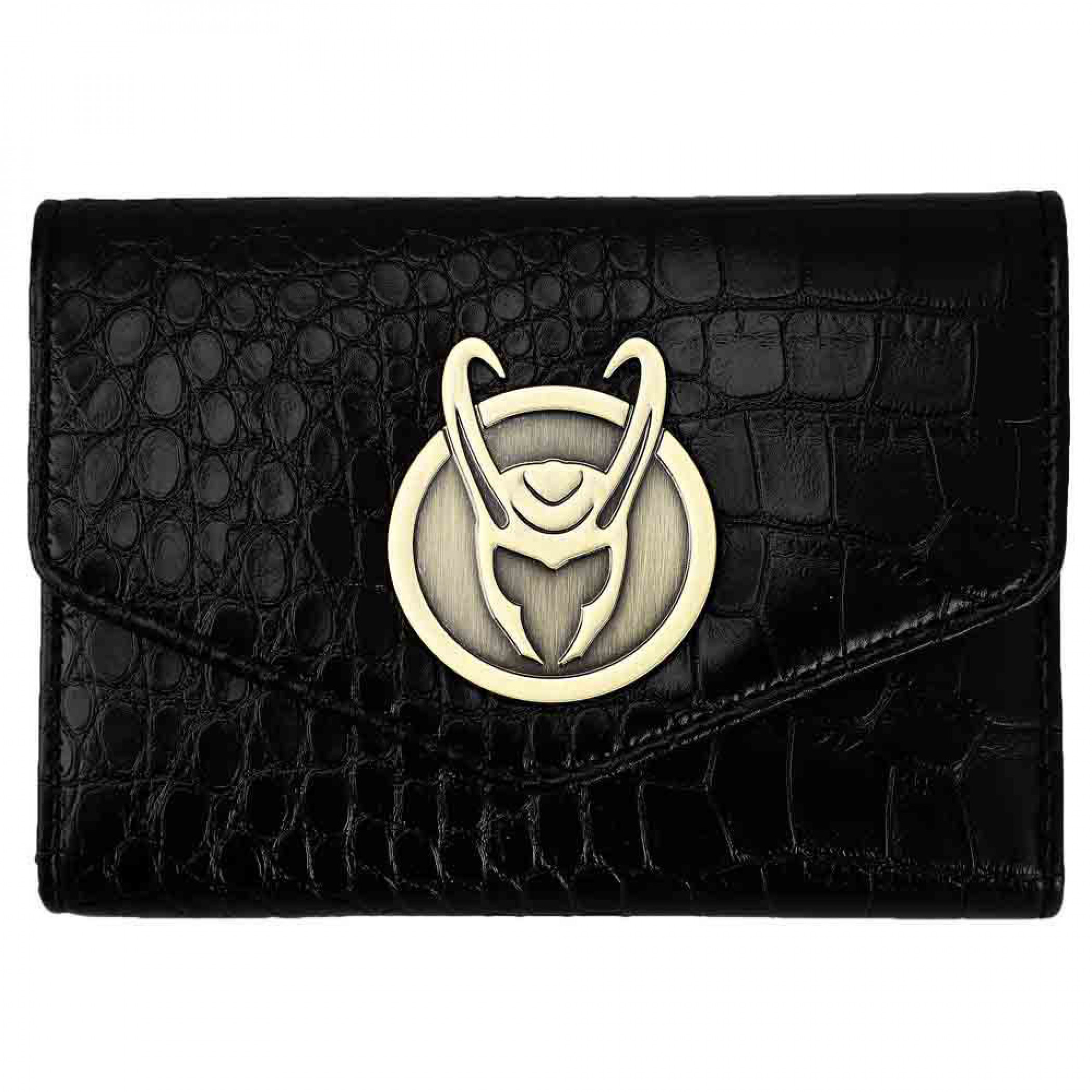 Marvel Comics Loki Series Badge Textured Bi-Fold Wallet, Black