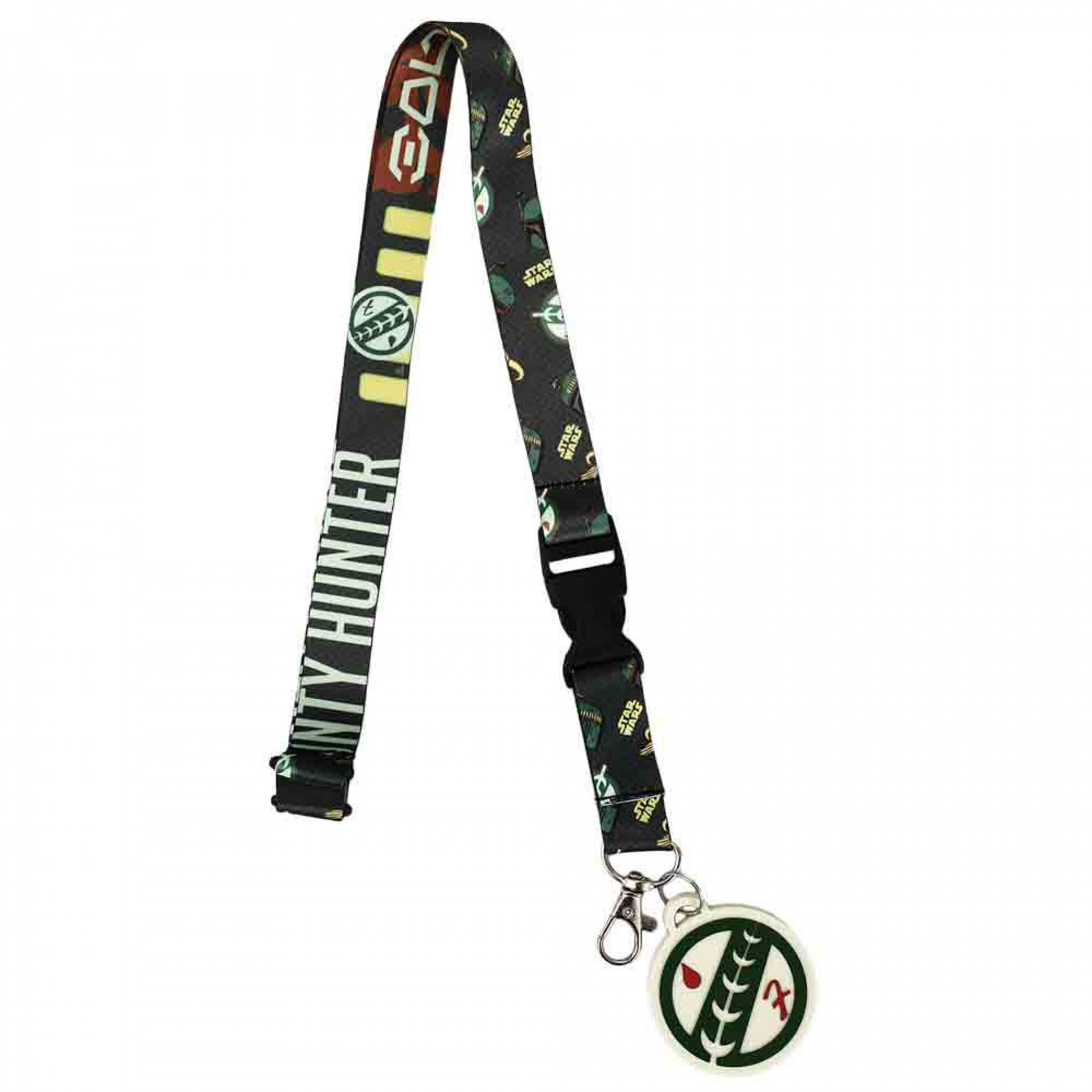 Star Wars Boba Fett Bounty Hunter Symbols All Over Print Lanyard, Multi-Color