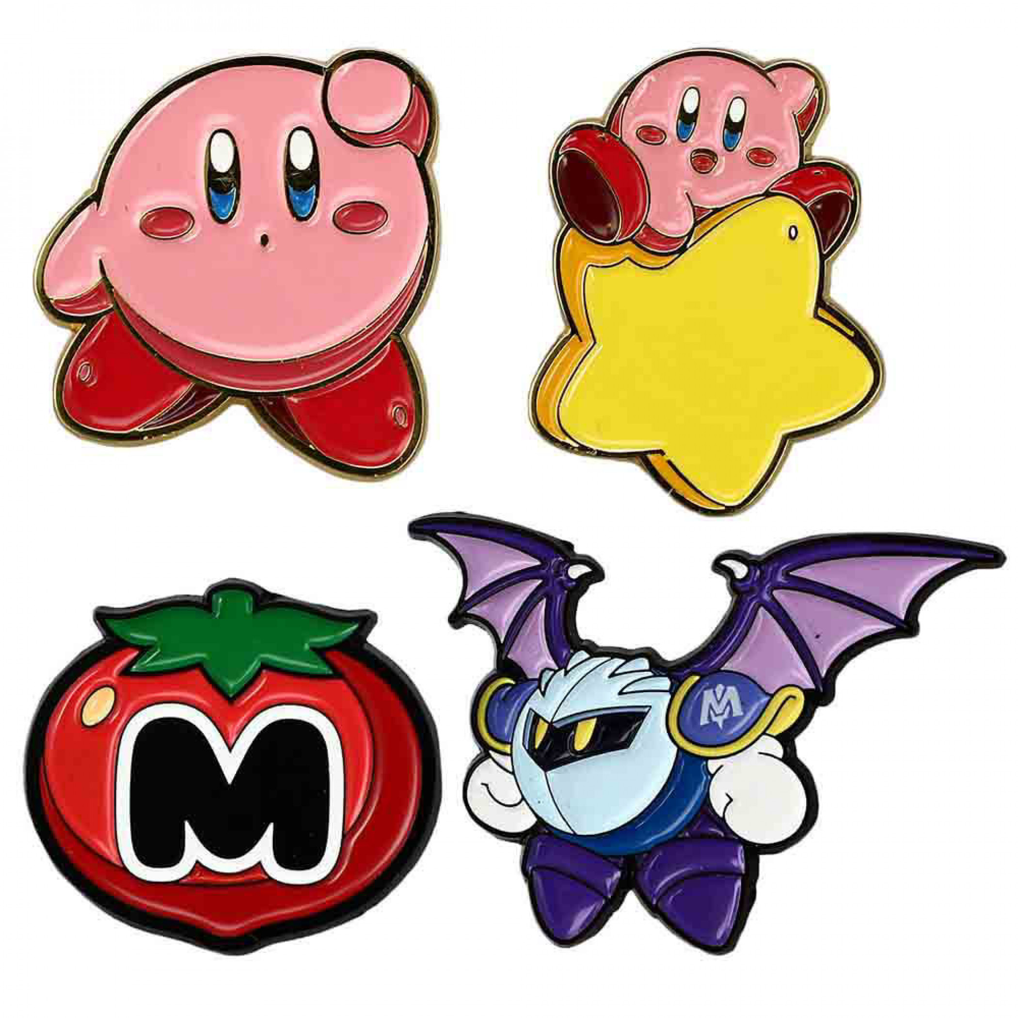 Nintendo Kirby Characters 4-Pack Lapel Pin Set, Multi-Color