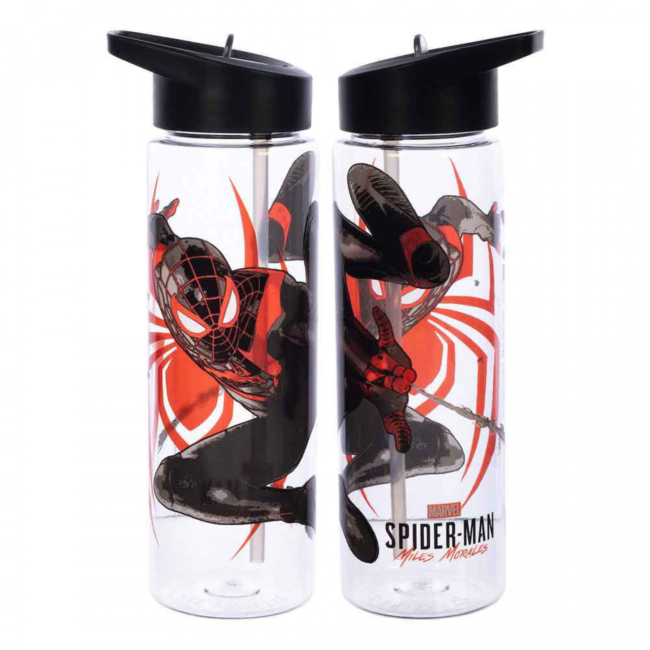 Marvel Comics Spider-Man Miles Morales 24 oz. UV Tritan Water Bottle, Clear