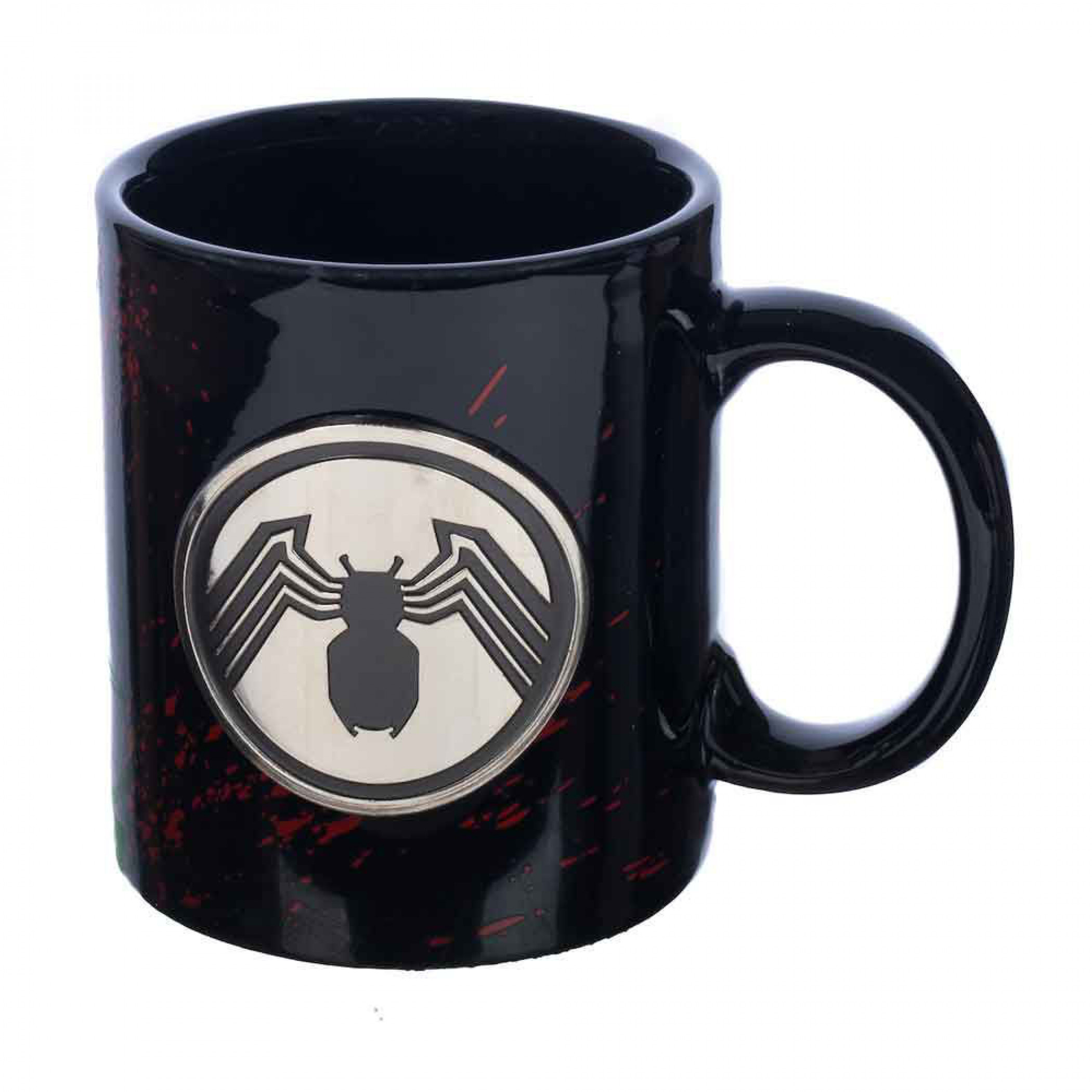 Marvel Comics Venom 12 oz. Ceramic Mug with Metal Emblem, Multi-Color