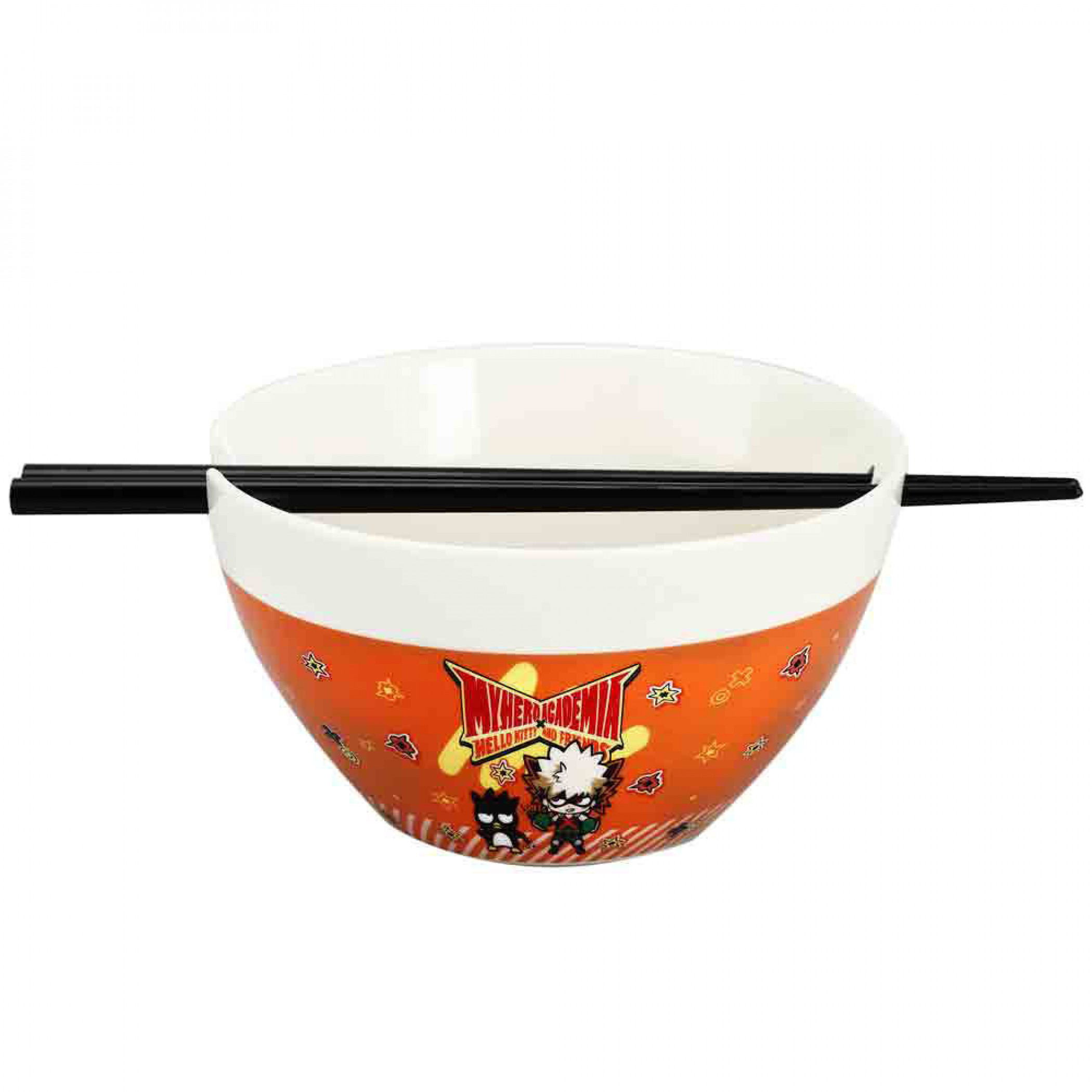 Sanrio X My Hero Academia Badtz-Maru & Bakugou Ramen Bowl w/Chopsticks, Multi-Color