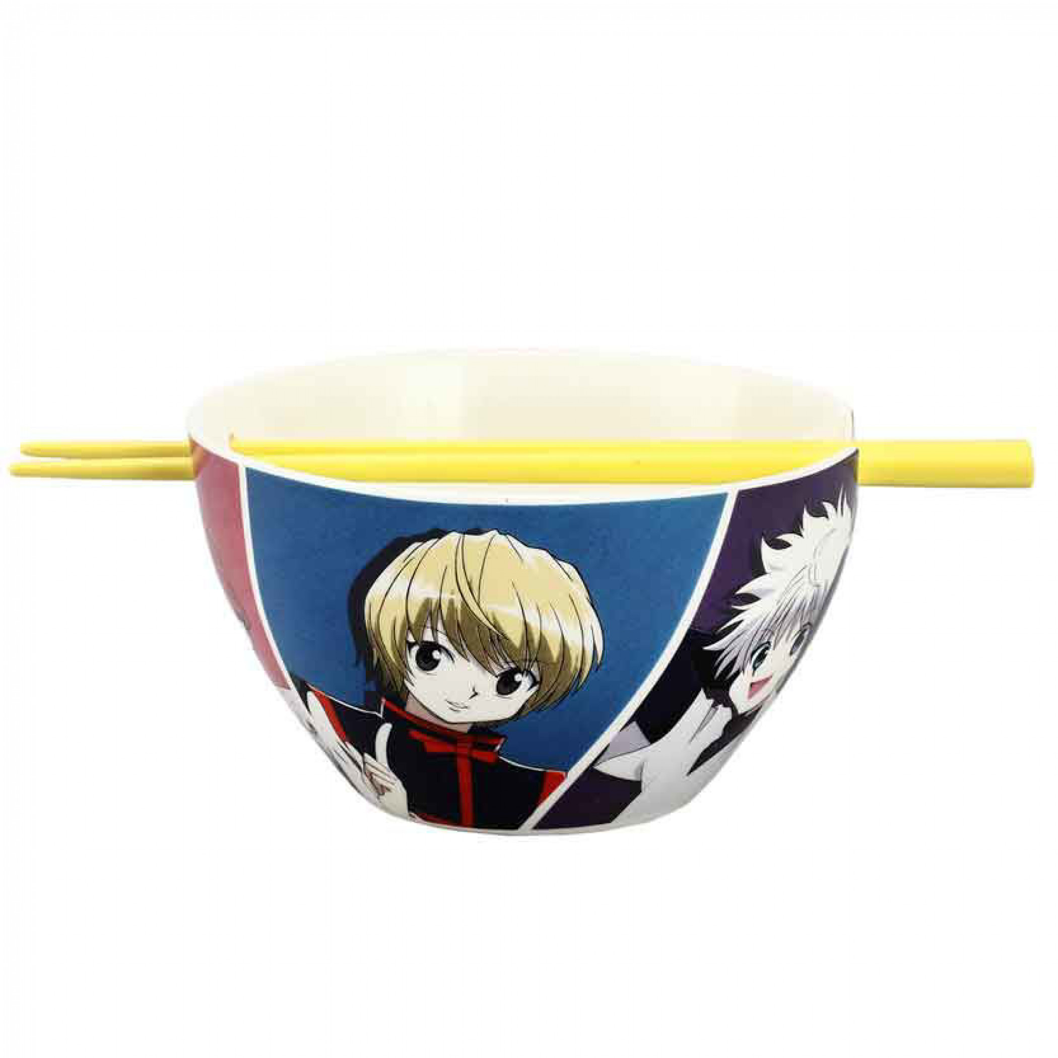 Hunter X Hunter Characters Ceramic Ramen Bowl with Chopsticks, Multi-Color