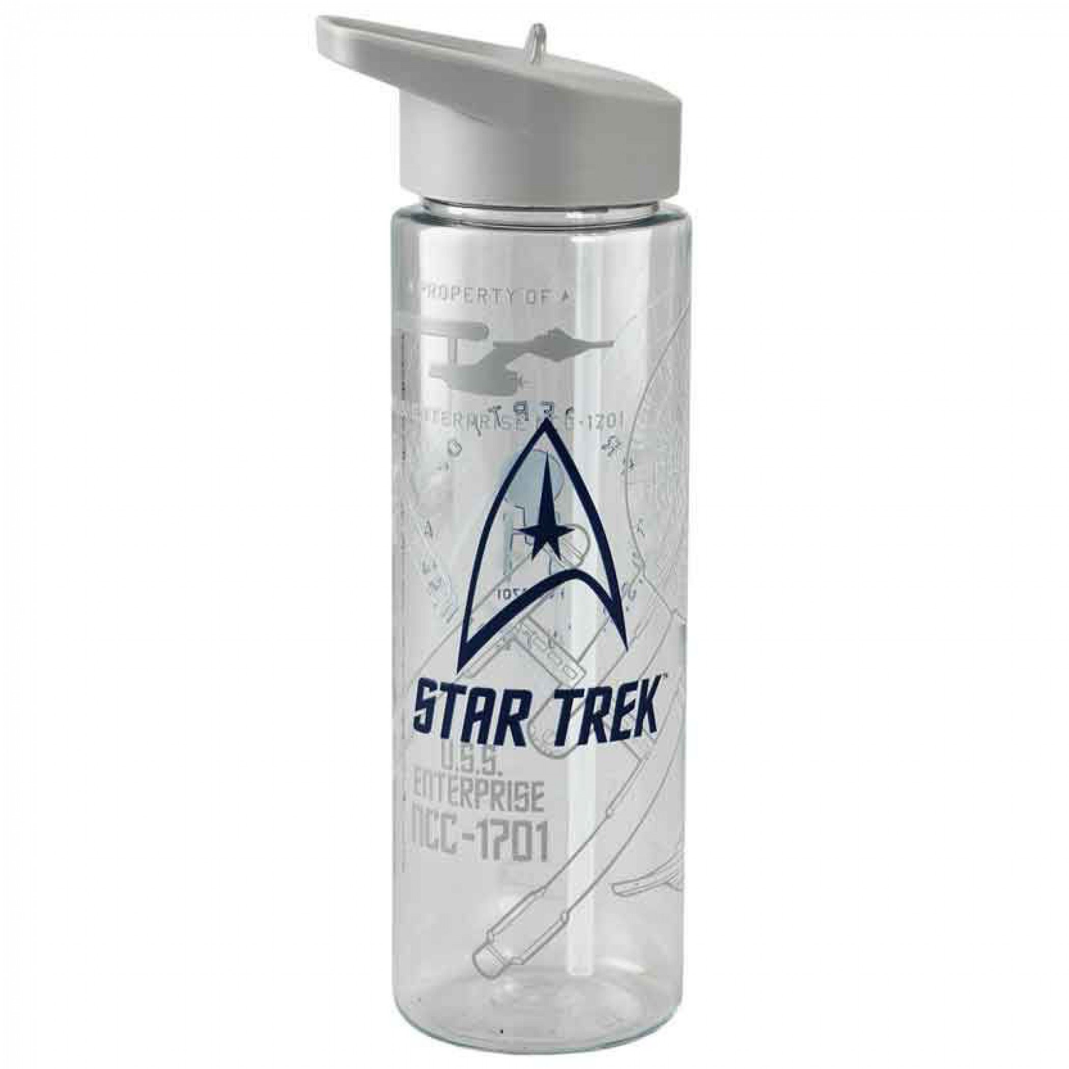 Star Trek U.S.S. Enterprise 24oz. Single-Wall Tritan Water Bottle, Silver