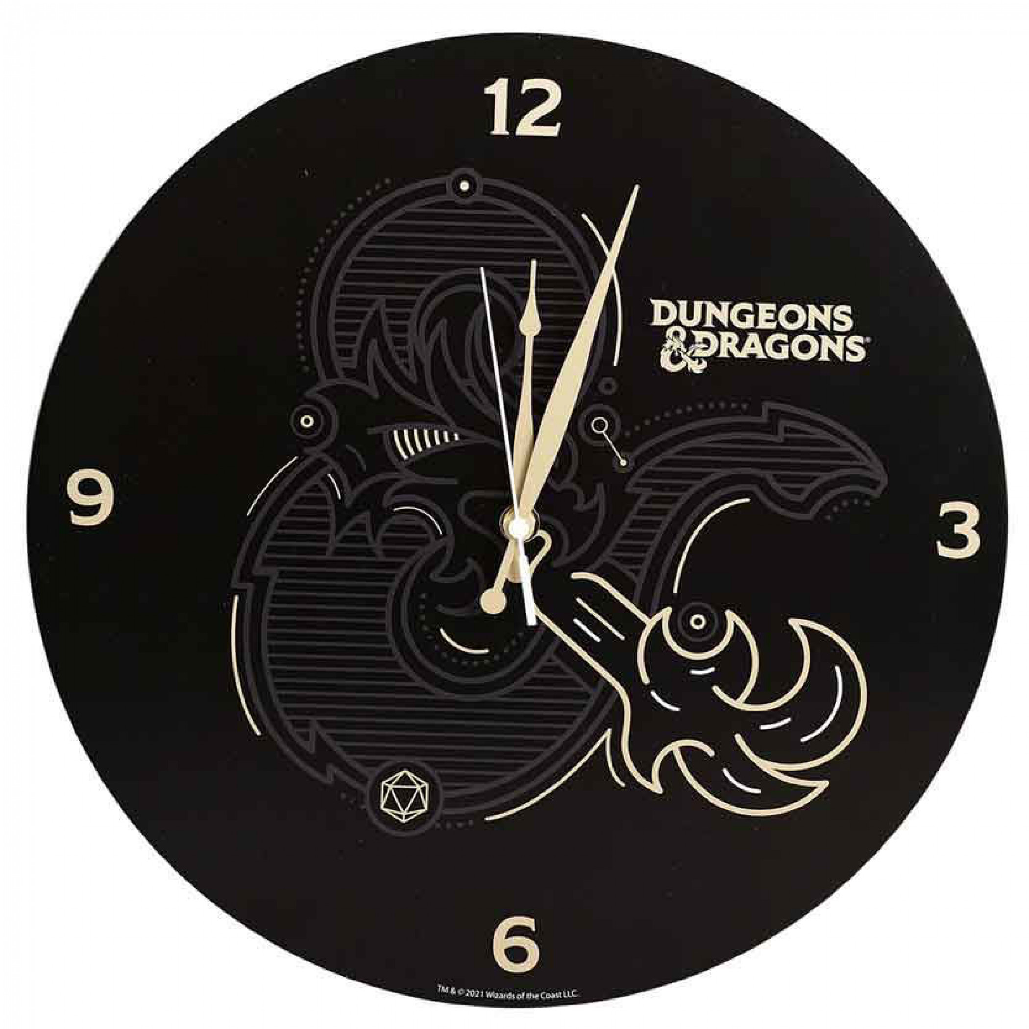 Dungeons & Dragons Wood Wall Clock, Black