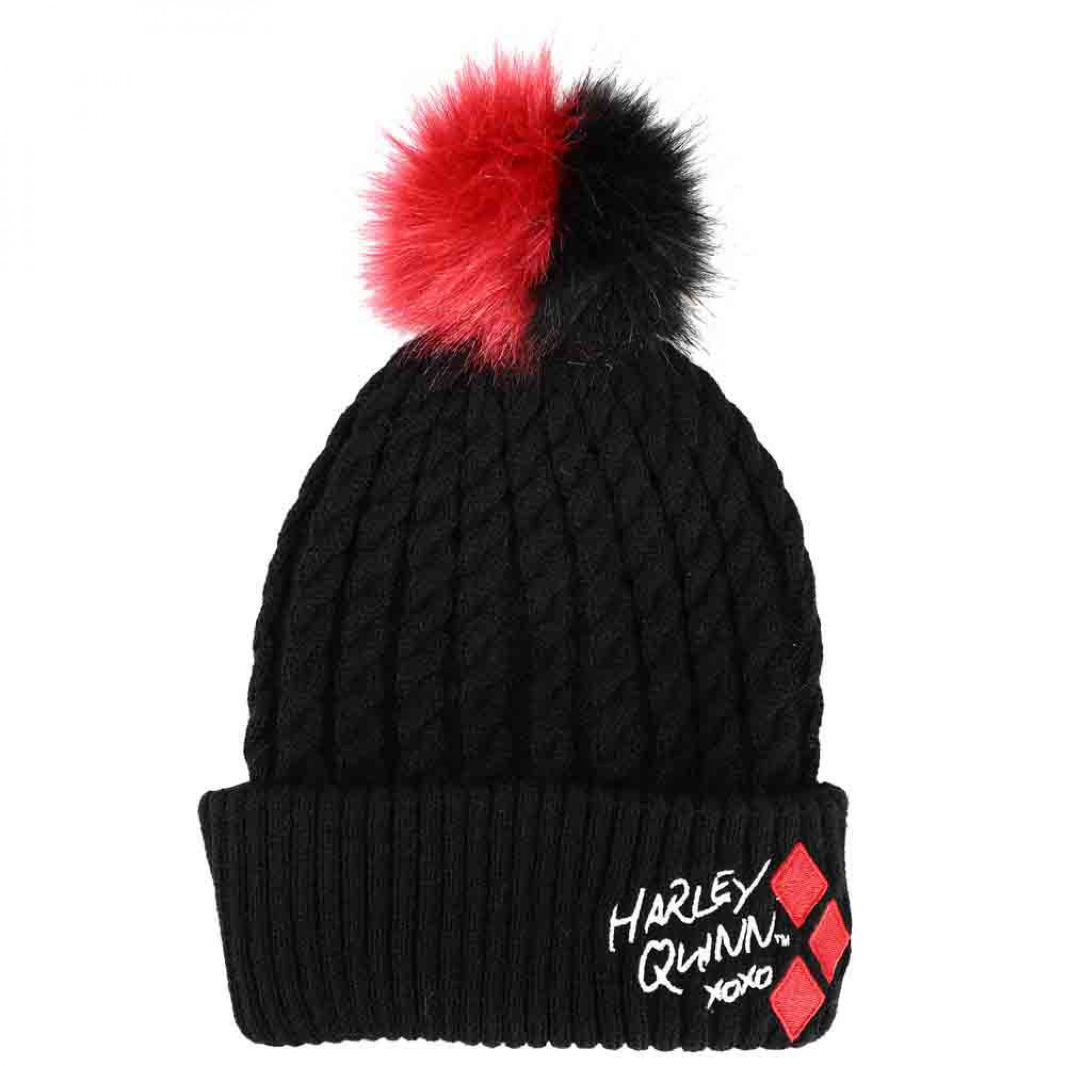 DC Comics Suicide Squad Harley Quinn Pom Beanie, Red