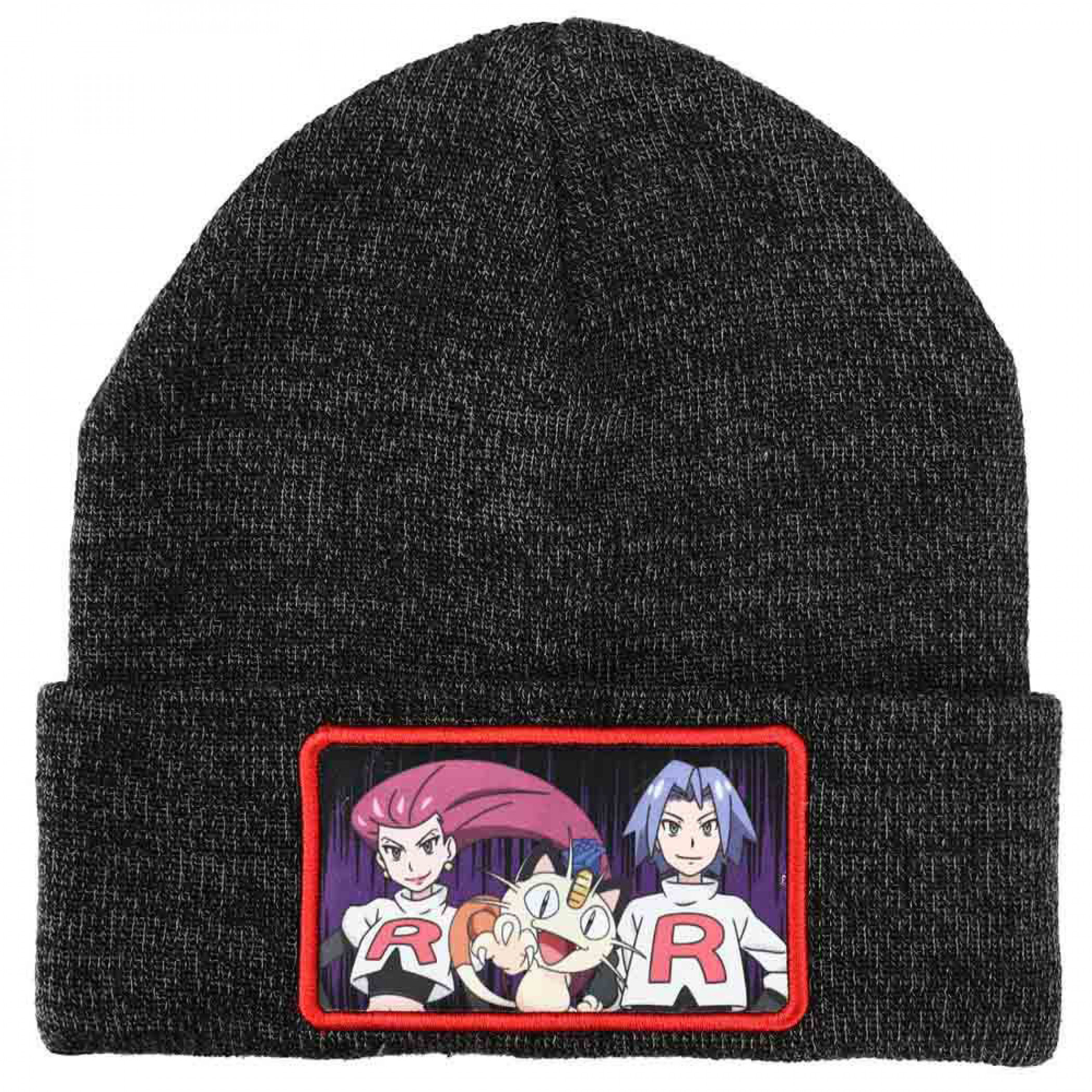 Pokemon Team Rocket Sublimated Patch Cuff Beanie, Grey