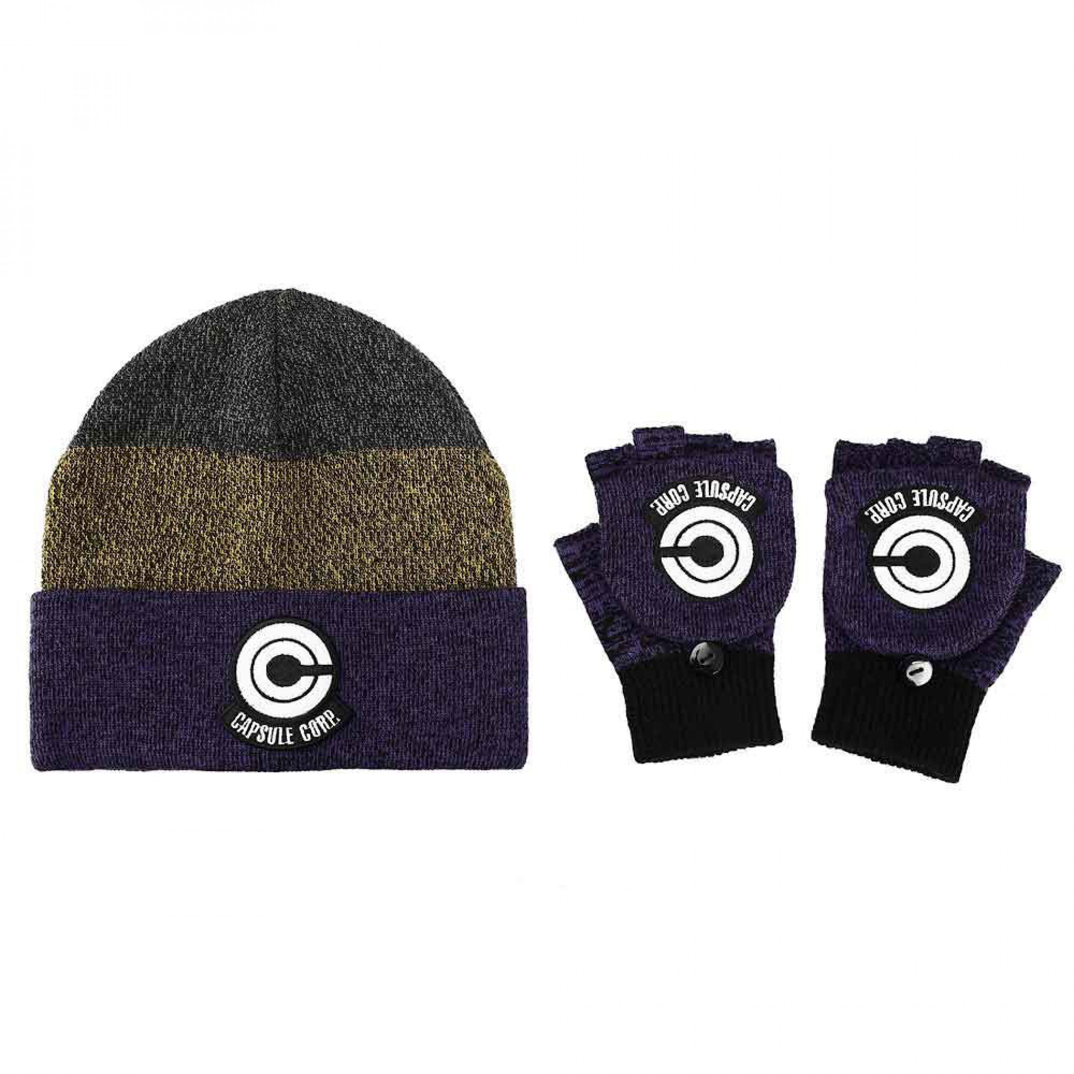Dragon Ball Z Capsule Corp. Beanie & Glomit Combo, Multi-Color