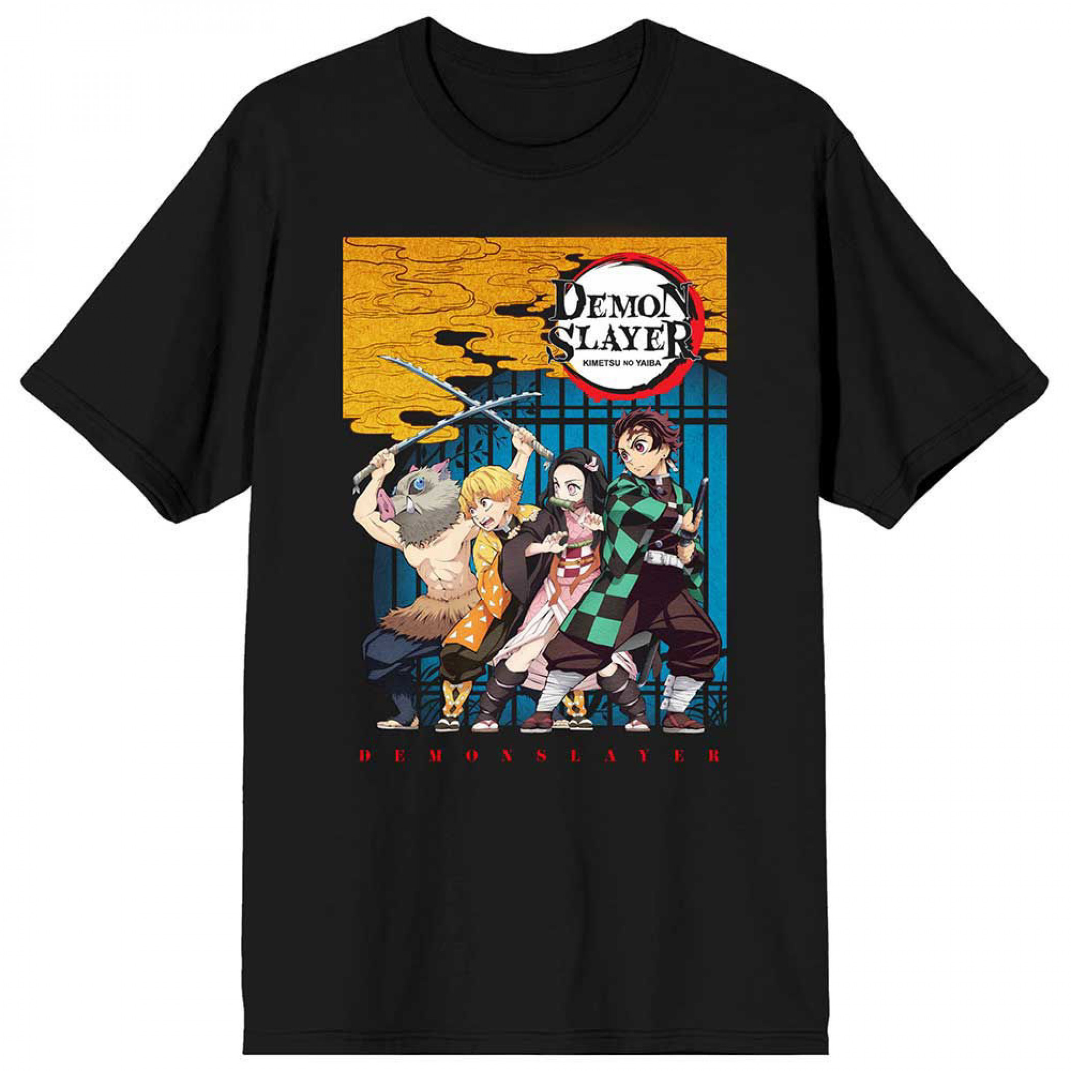 Demon Slayer Kimetsu No Yaiba Character Line Up T-Shirt, Black