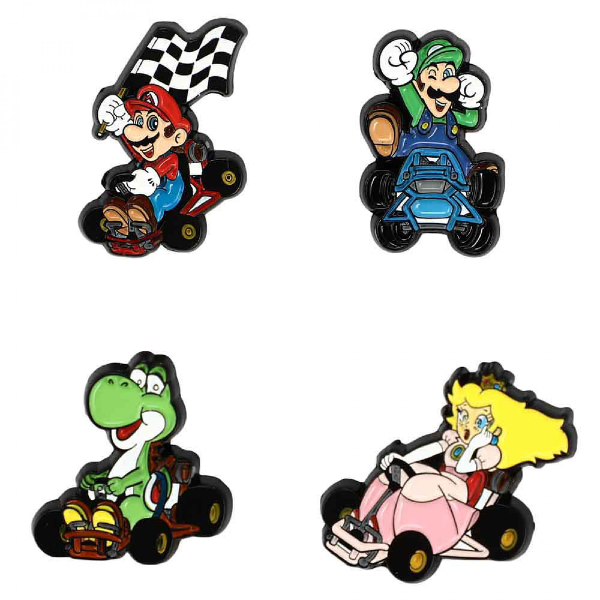 Nintendo Super Mario Classic Mario Kart Character Lapel Pins, Multi-Color