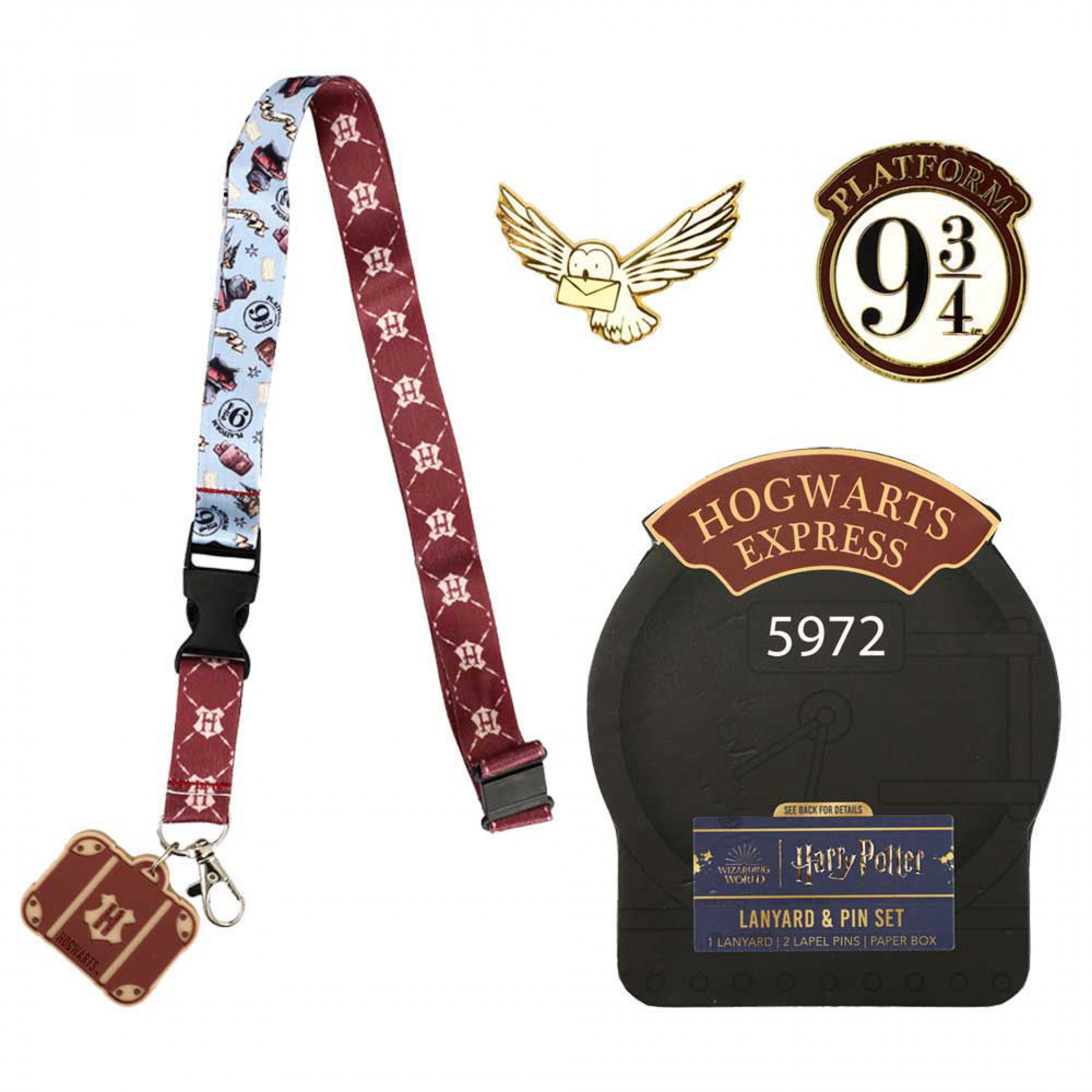 Harry Potter Hogwarts Express Lapel Pins & Lanyard Box Set, Multi-Color