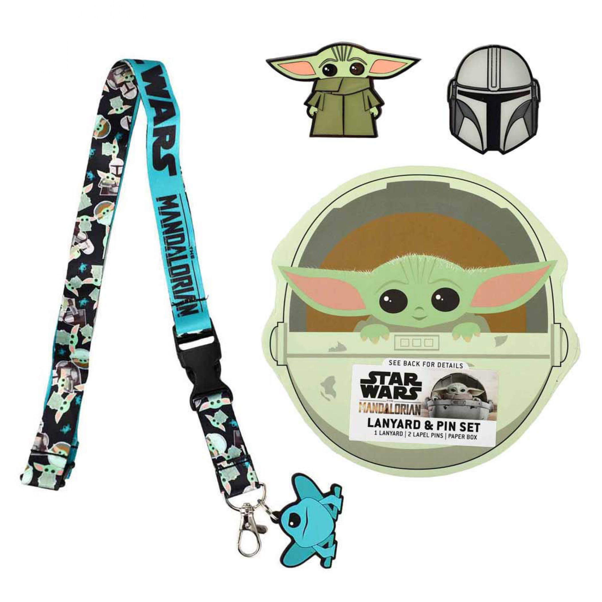 Star Wars The Mandalorian Grogu the Child Lapel Pins & Lanyard Box Set, Multi-Color