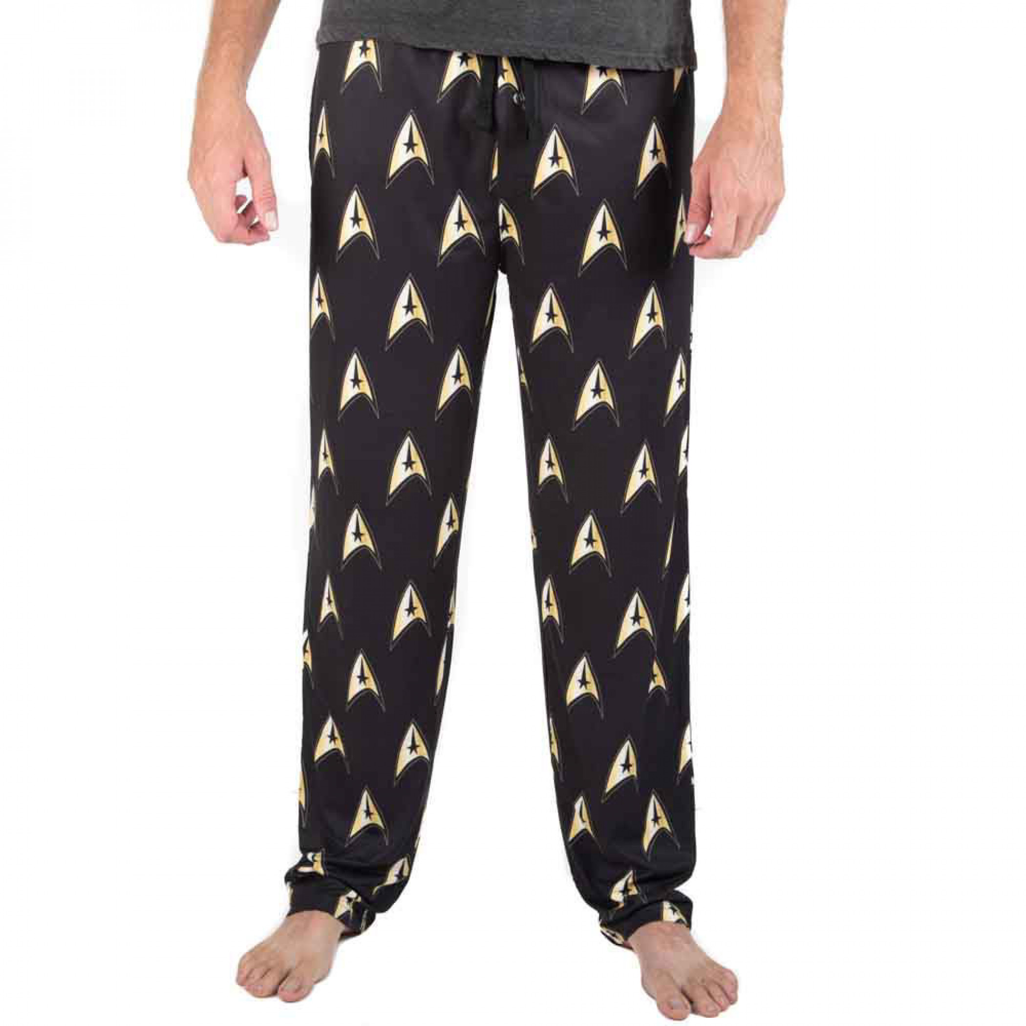 Star Trek Starship Enterprise Logo AOP Sleep Pants, Black